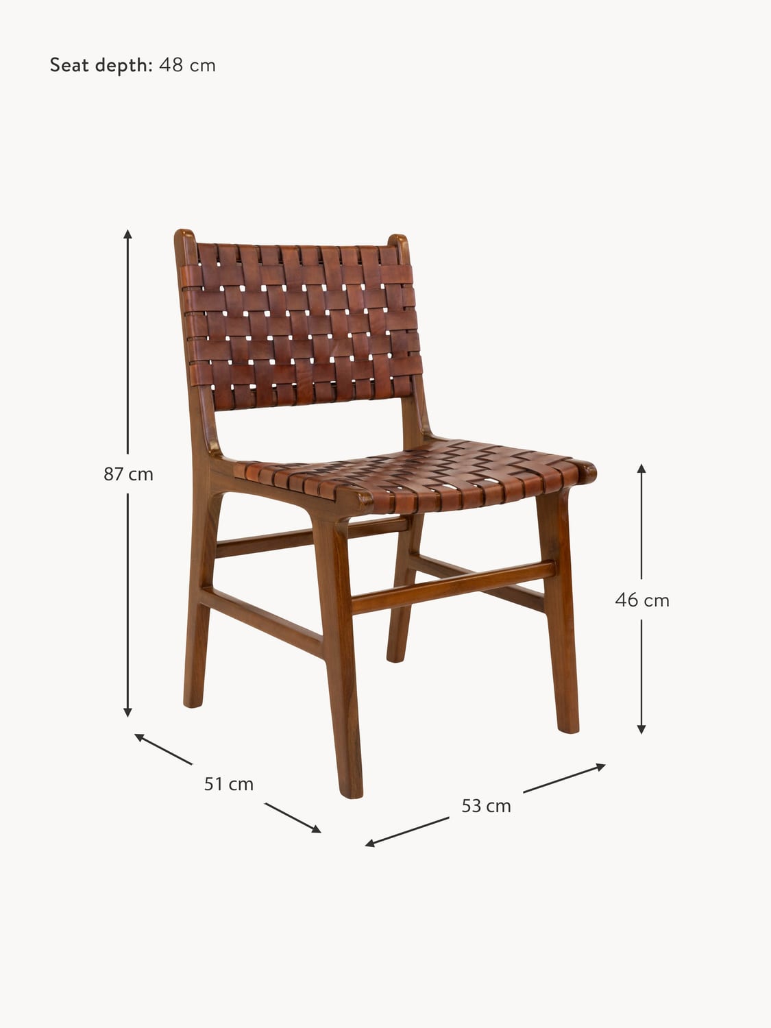 Domaso Teak Wood Dining Chairs (set of 2)