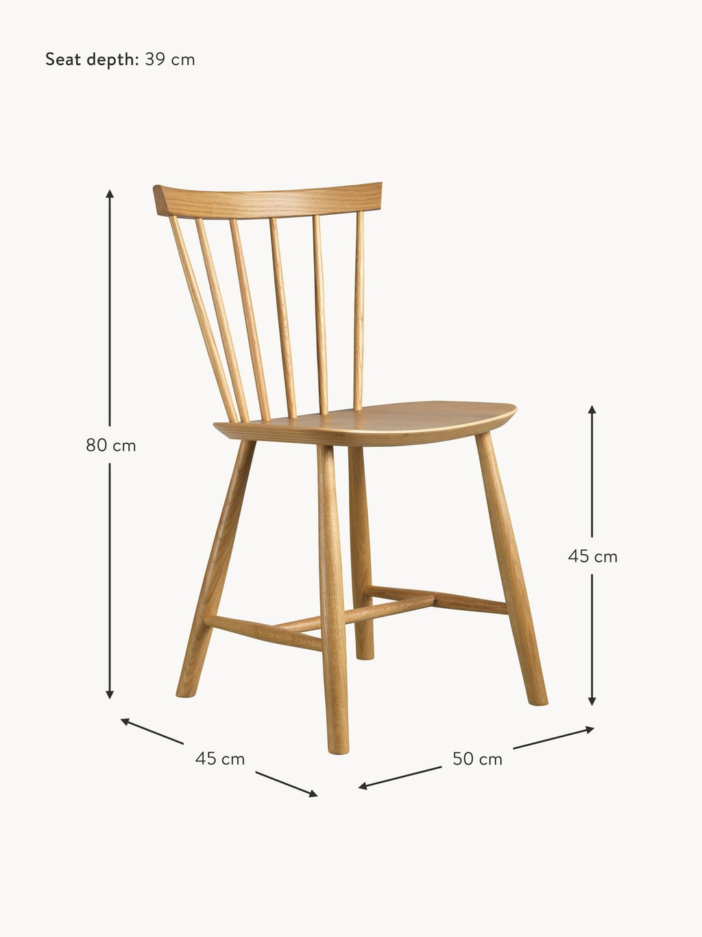 Caslino J46 Handmade Oak Wood Dining Chair