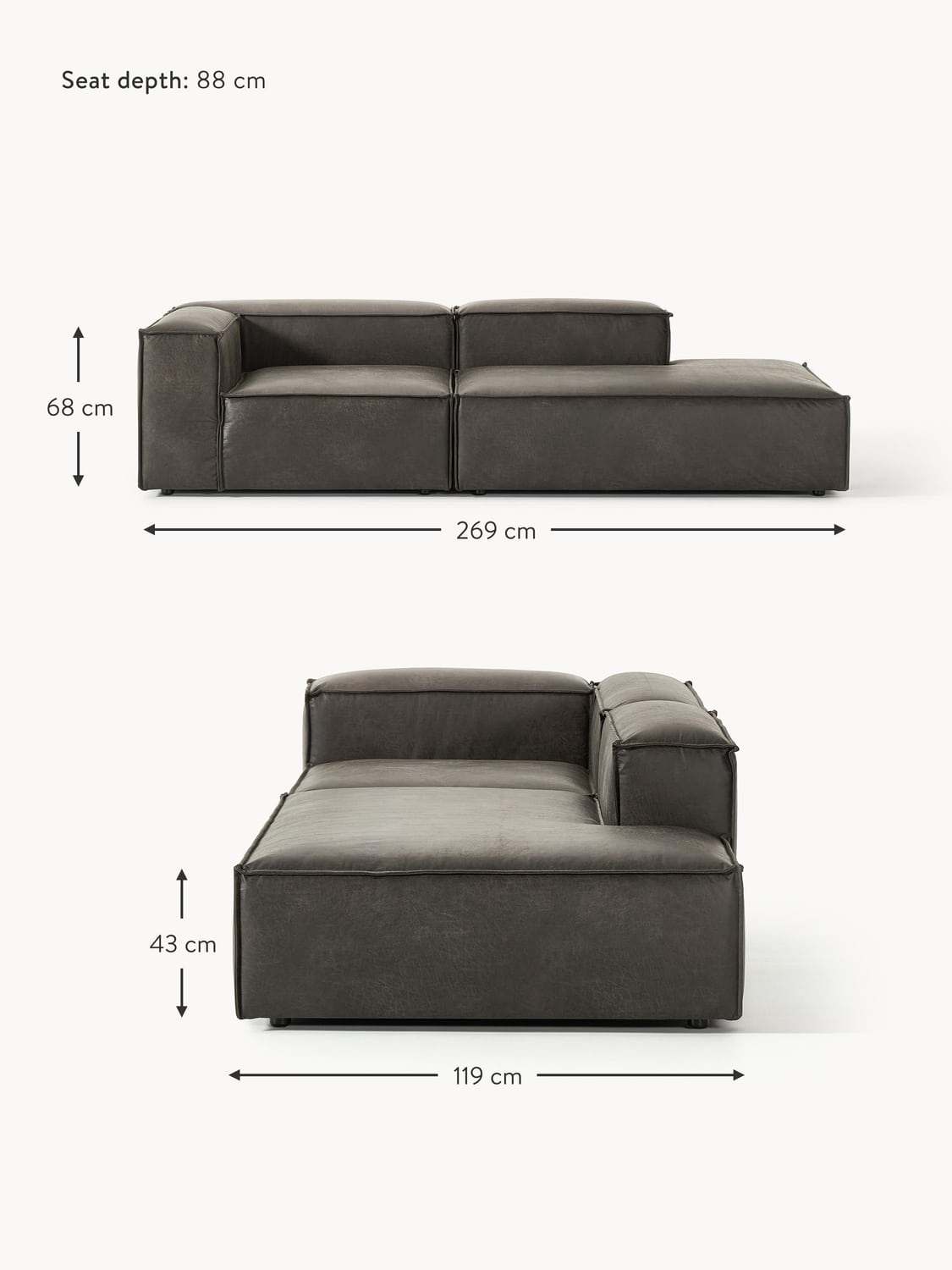 Tavordo Modular Leather Ottoman