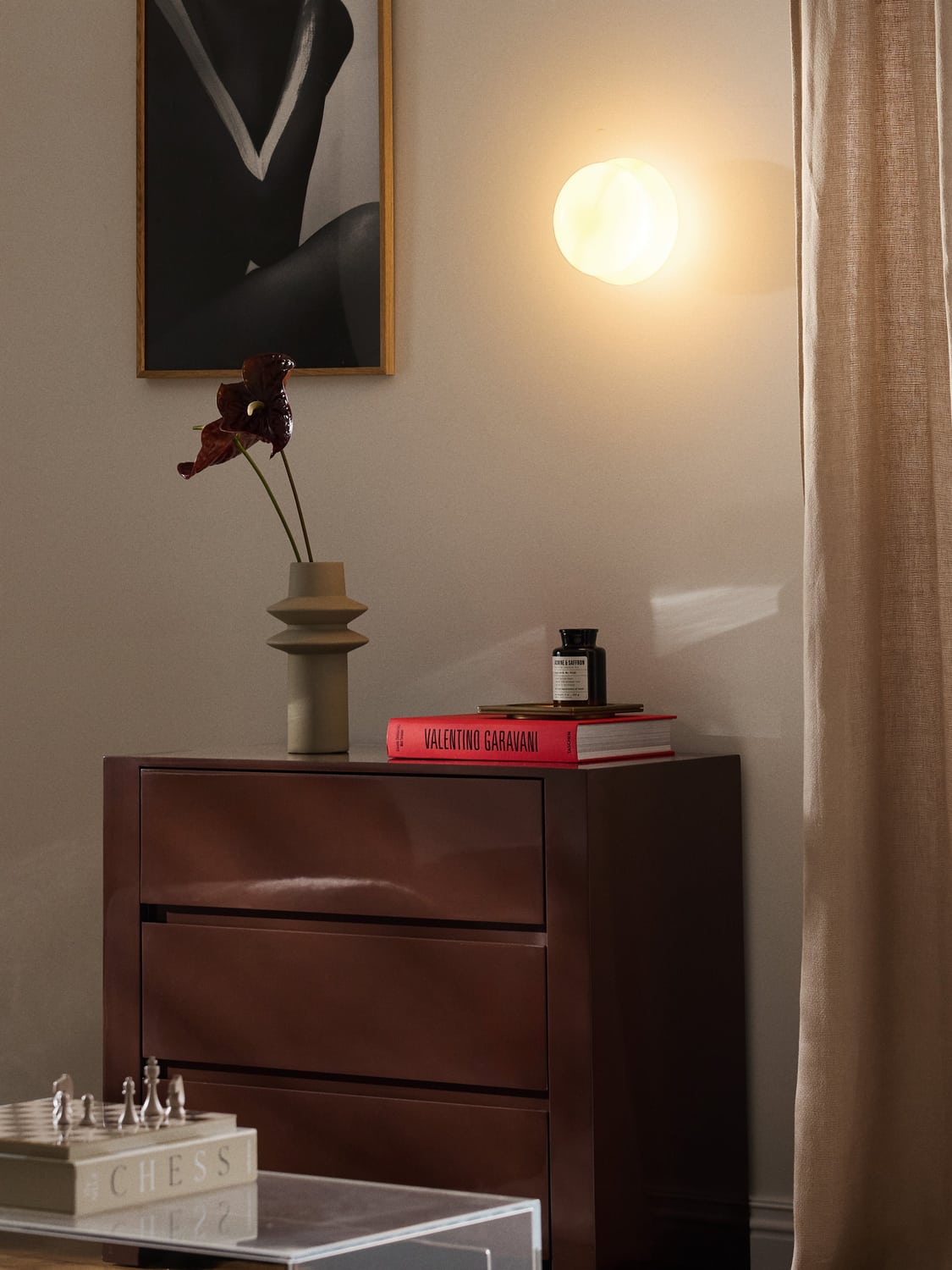 Cavallasca Opal Glass Wall Lamp