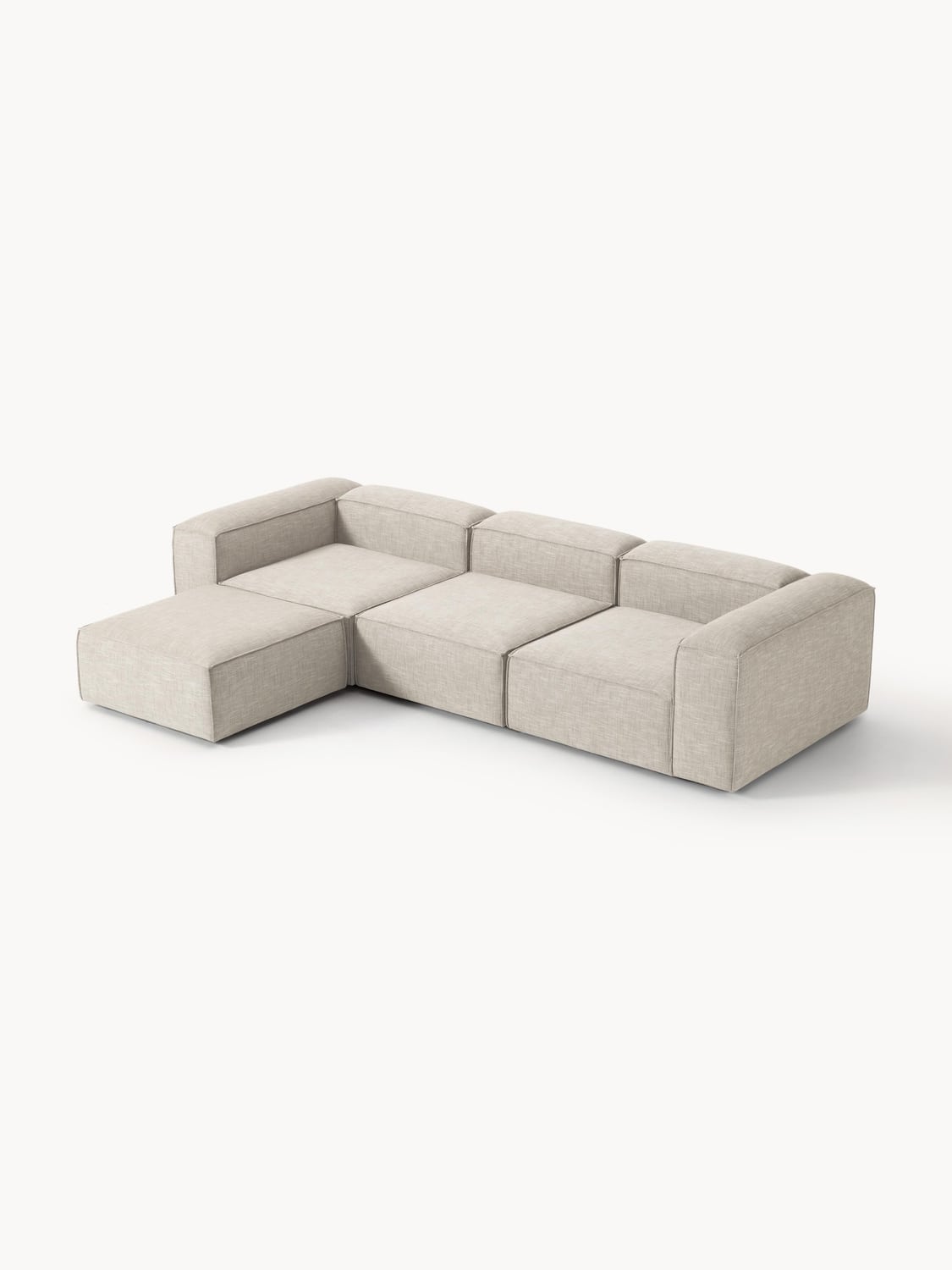 Tavordo Linen Blend Modular Sofa (4-seater) with ottoman (left/right)