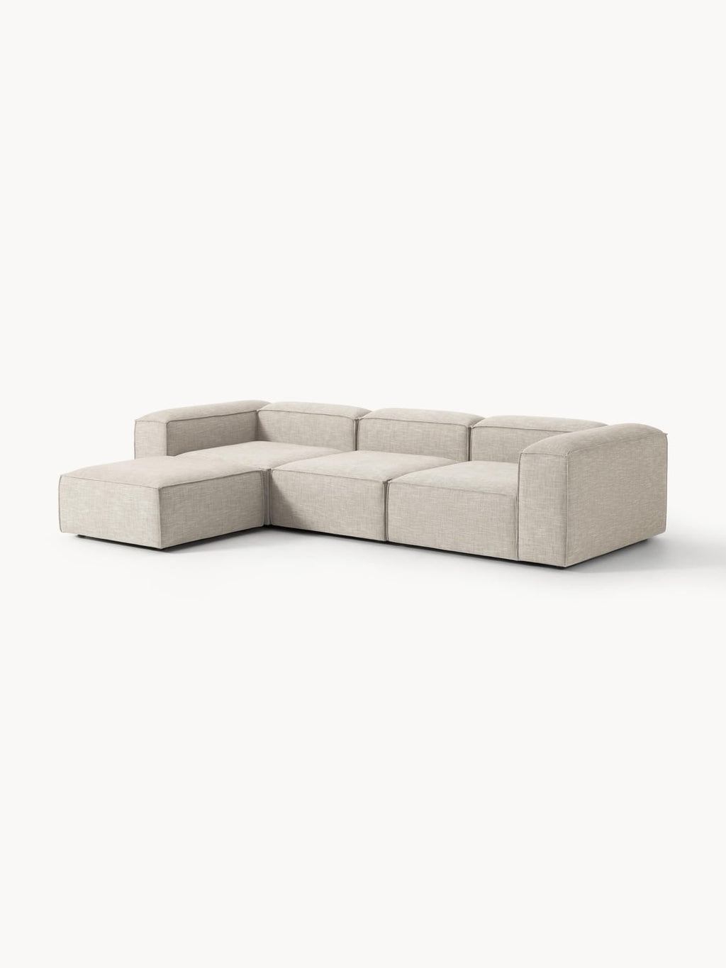 Tavordo Linen Blend Modular Sofa (4-seater) with ottoman (left/right)