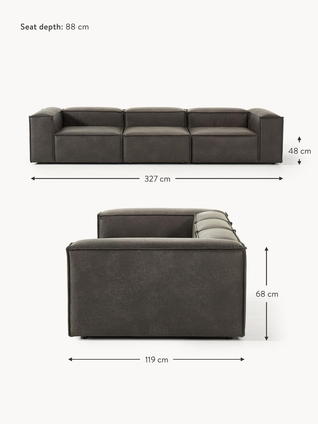 Tavordo Modular Leather Sofa (4-seater)