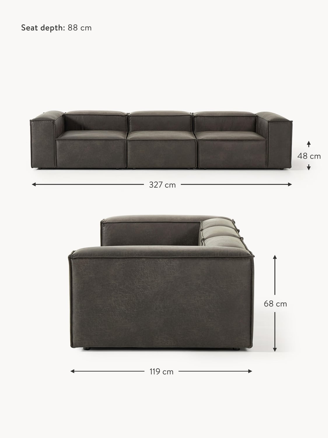 Tavordo Modular Leather Sofa (4-seater)