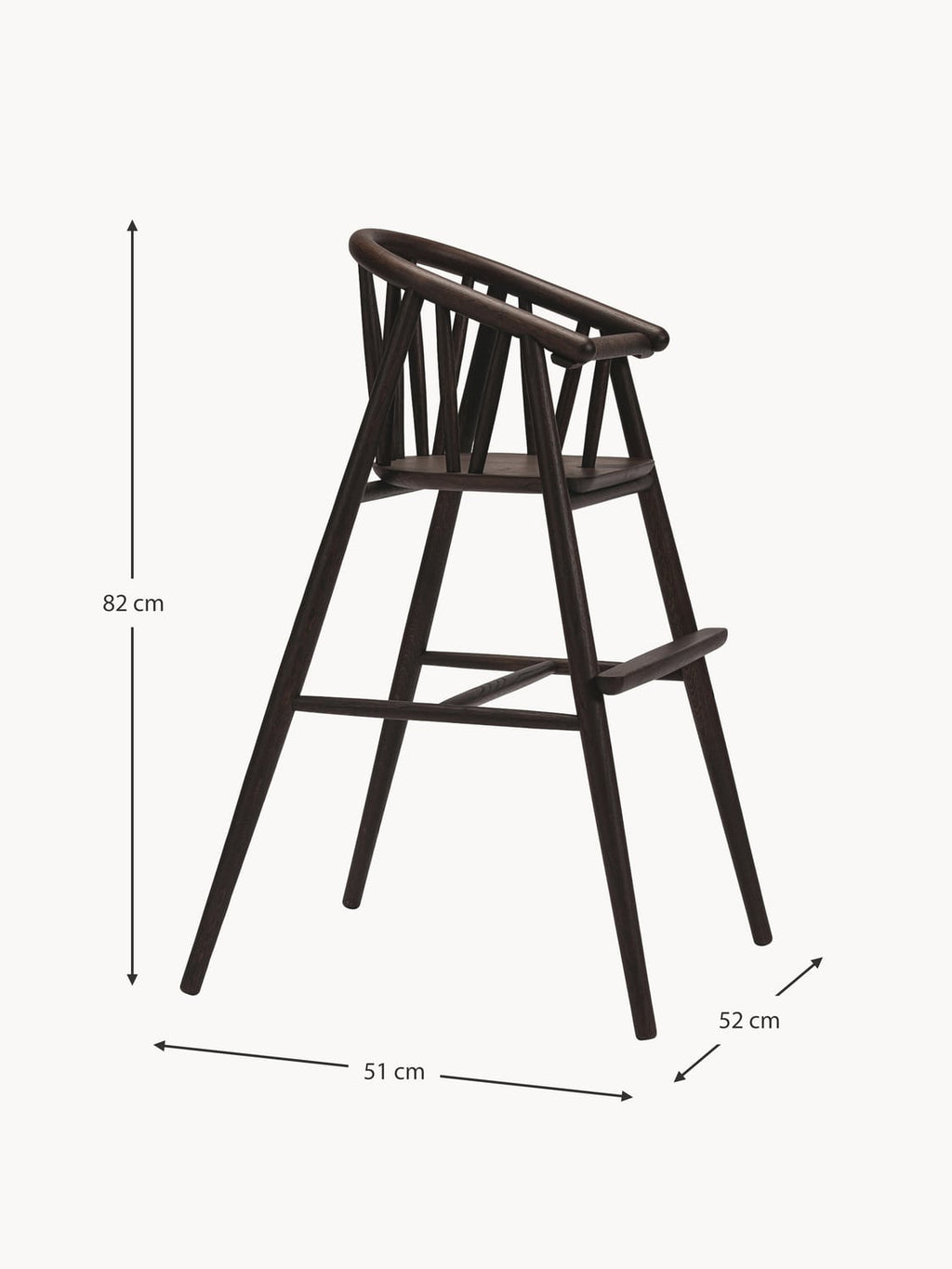 Erbanno Kids Handmade Oak Wood High Chair
