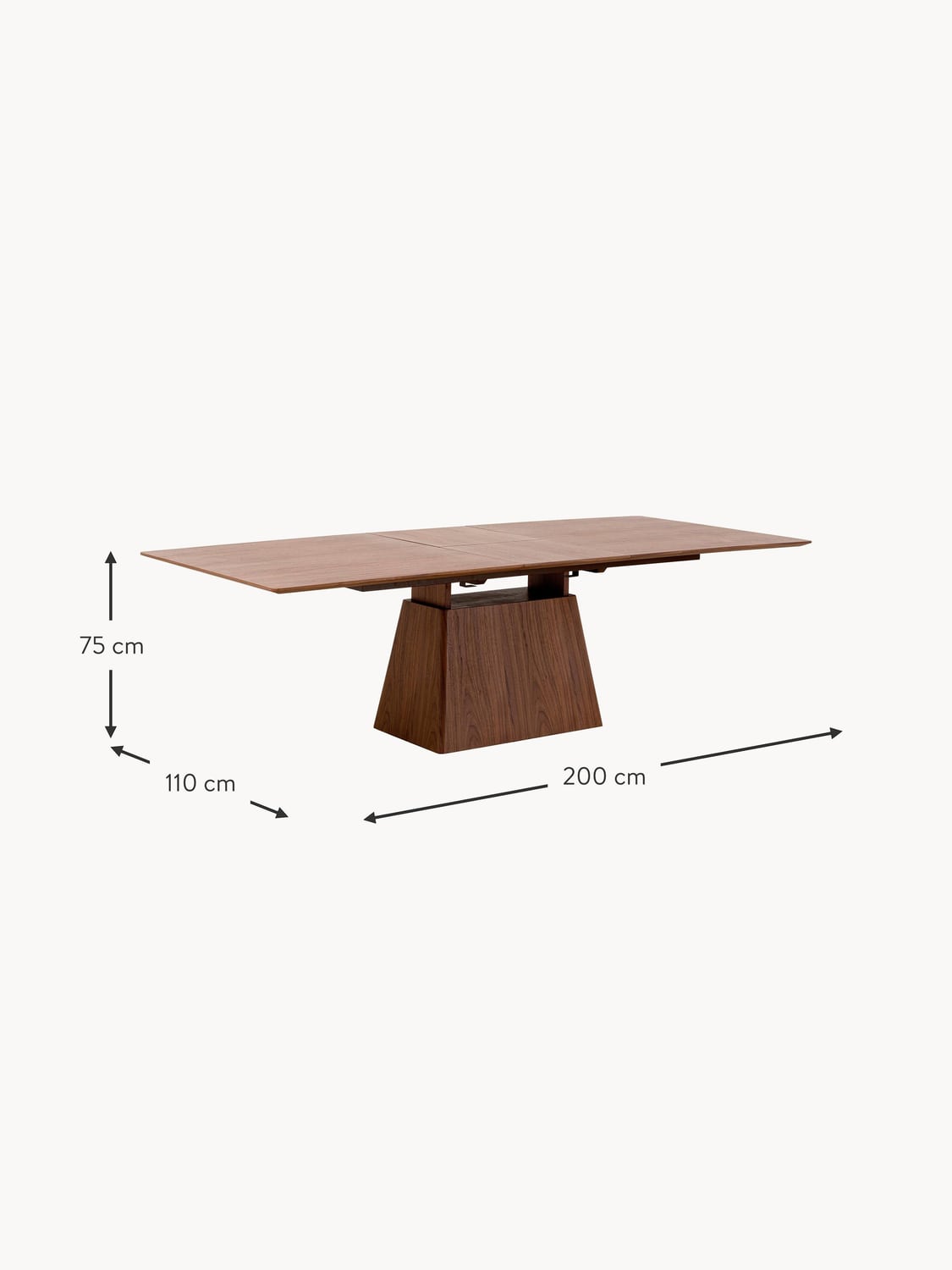 Rezzonico Wooden Extendable Dining Table, 200 - 250 x 110 cm