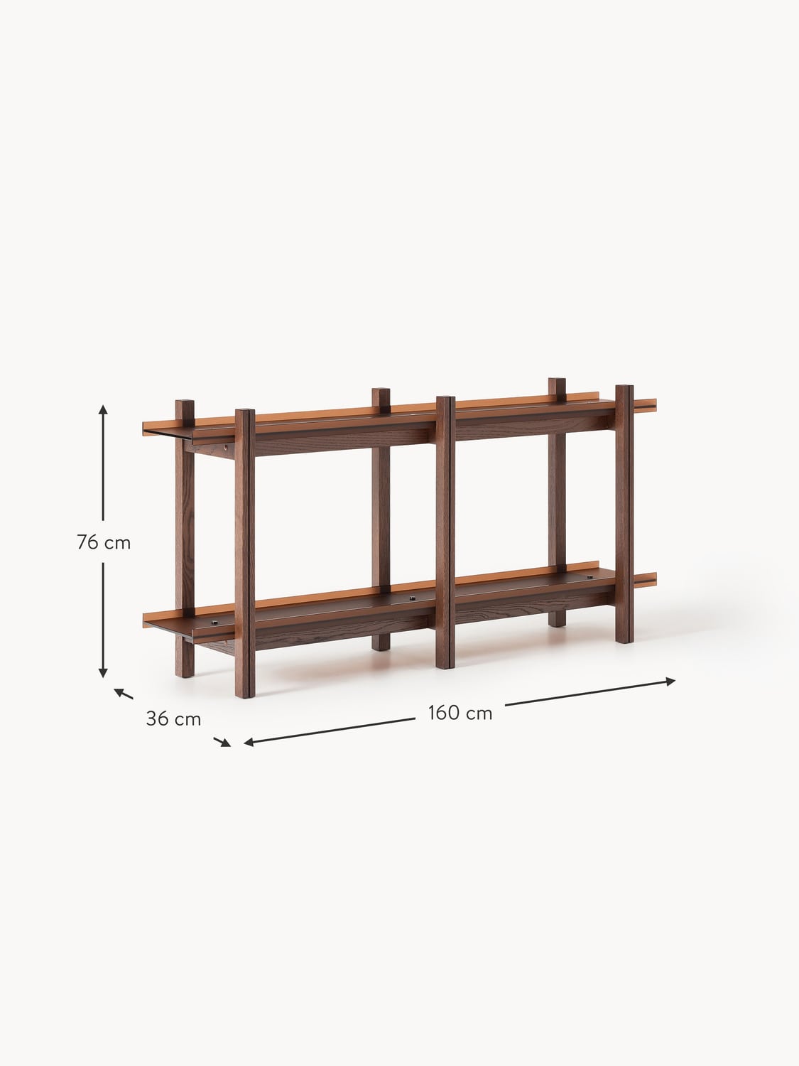 Bellagio Oak Shelving Unit with Glass Shelves