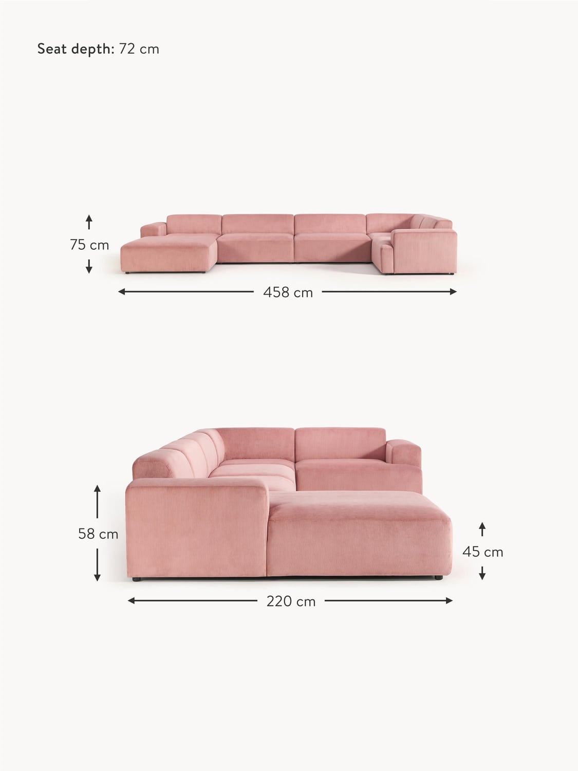 Gravedona XL Corduroy Sofa