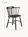 Bellara J18 Handmade Beech Wood Dining Chair with Armrests