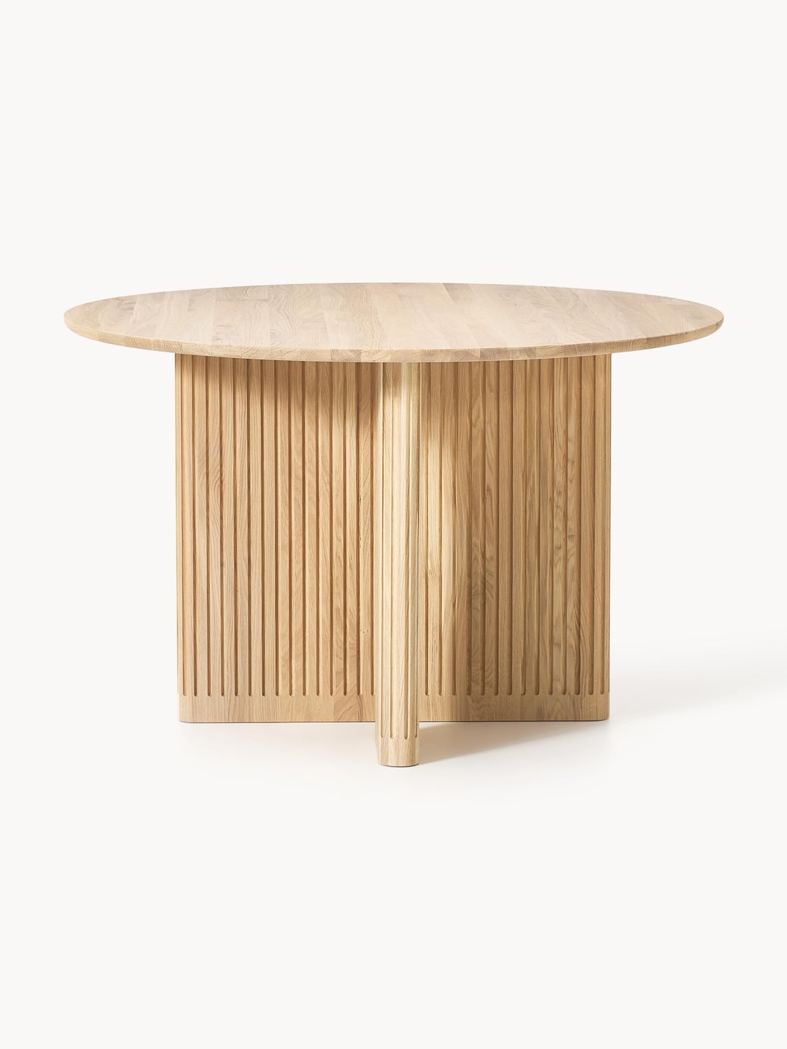 Maccagno Round Oak Wood Dining Table, Ø 120 cm