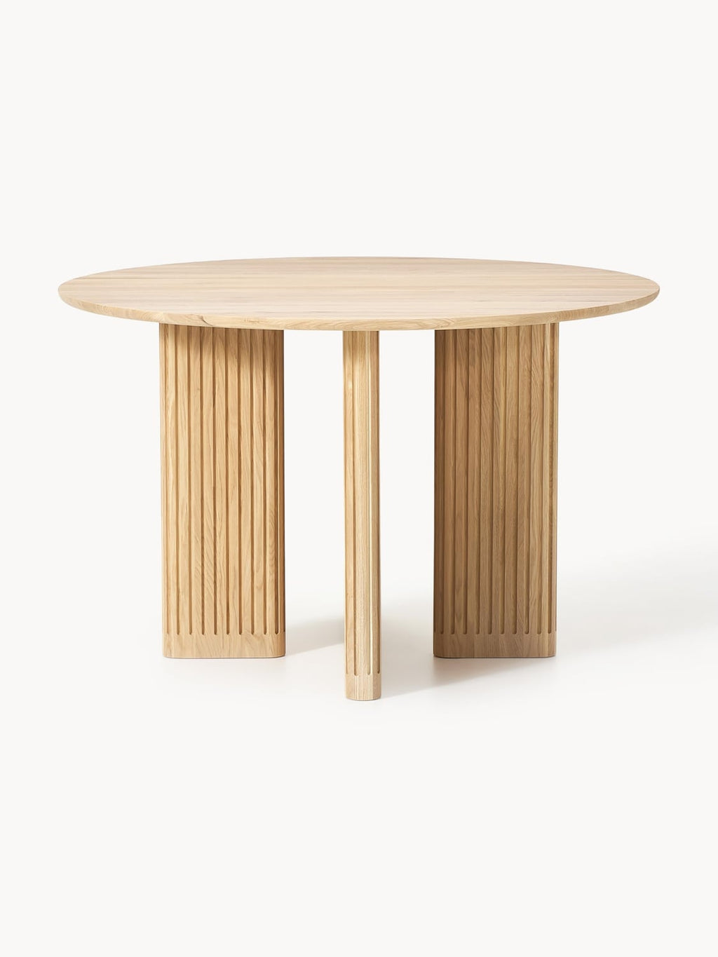 Maccagno Round Oak Wood Dining Table, Ø 120 cm