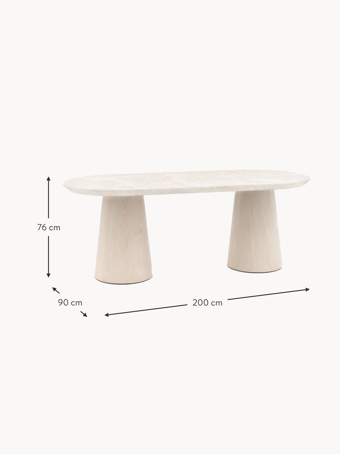 Dosso Oval Dinning Table, 200 x 90 cm