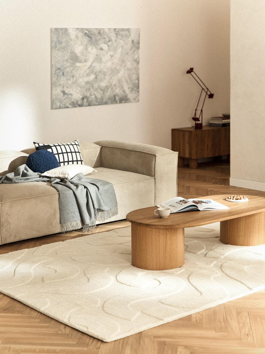 Montorfano High-Low Wool Rug, Hand-Woven
