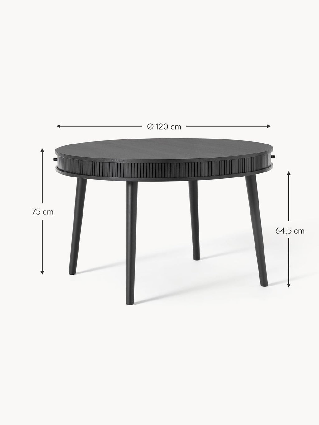 Zavattarello Round Dining Table with Storage Space — available in several sizes