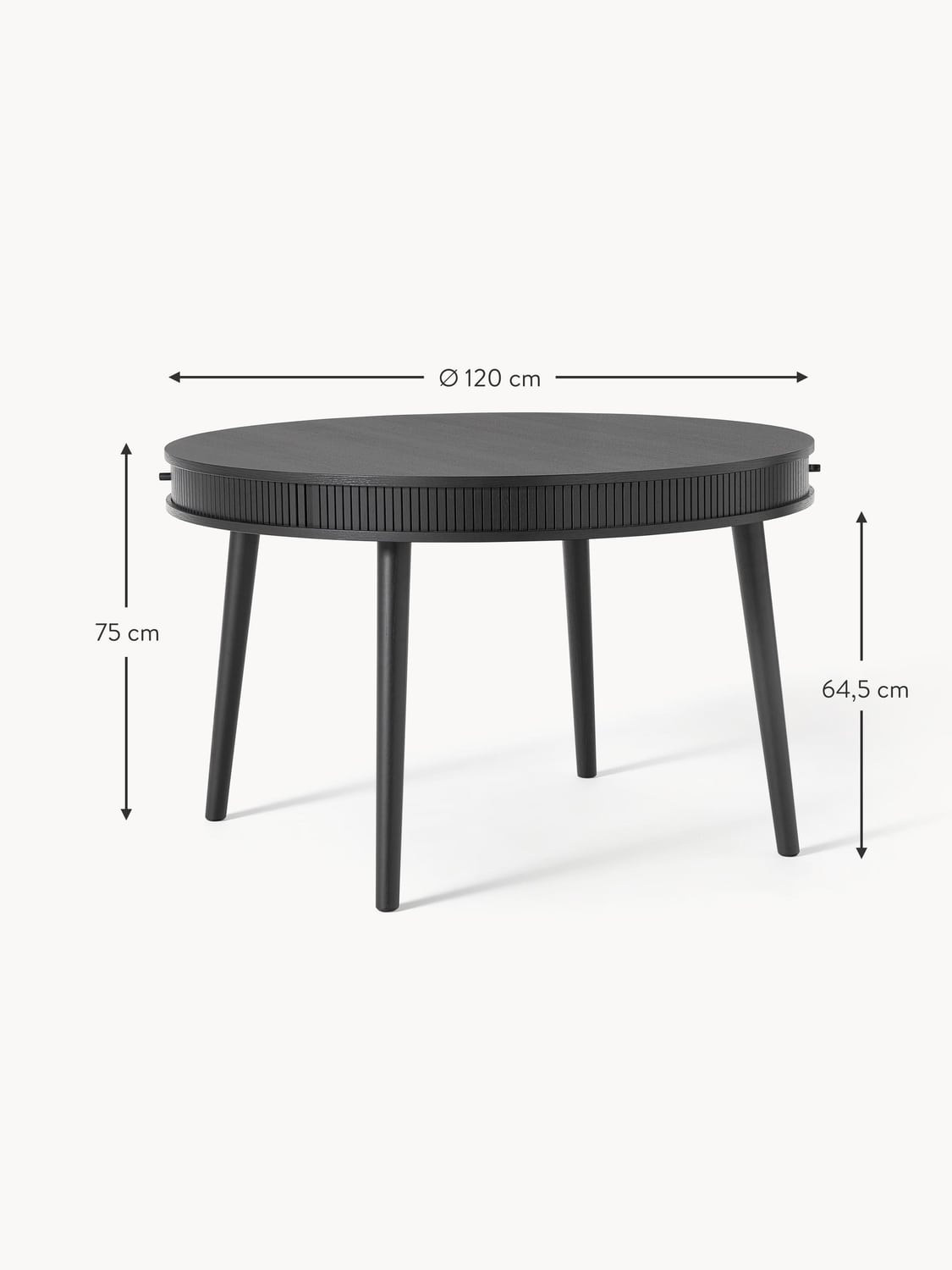 Zavattarello Round Dining Table with Storage Space — available in several sizes