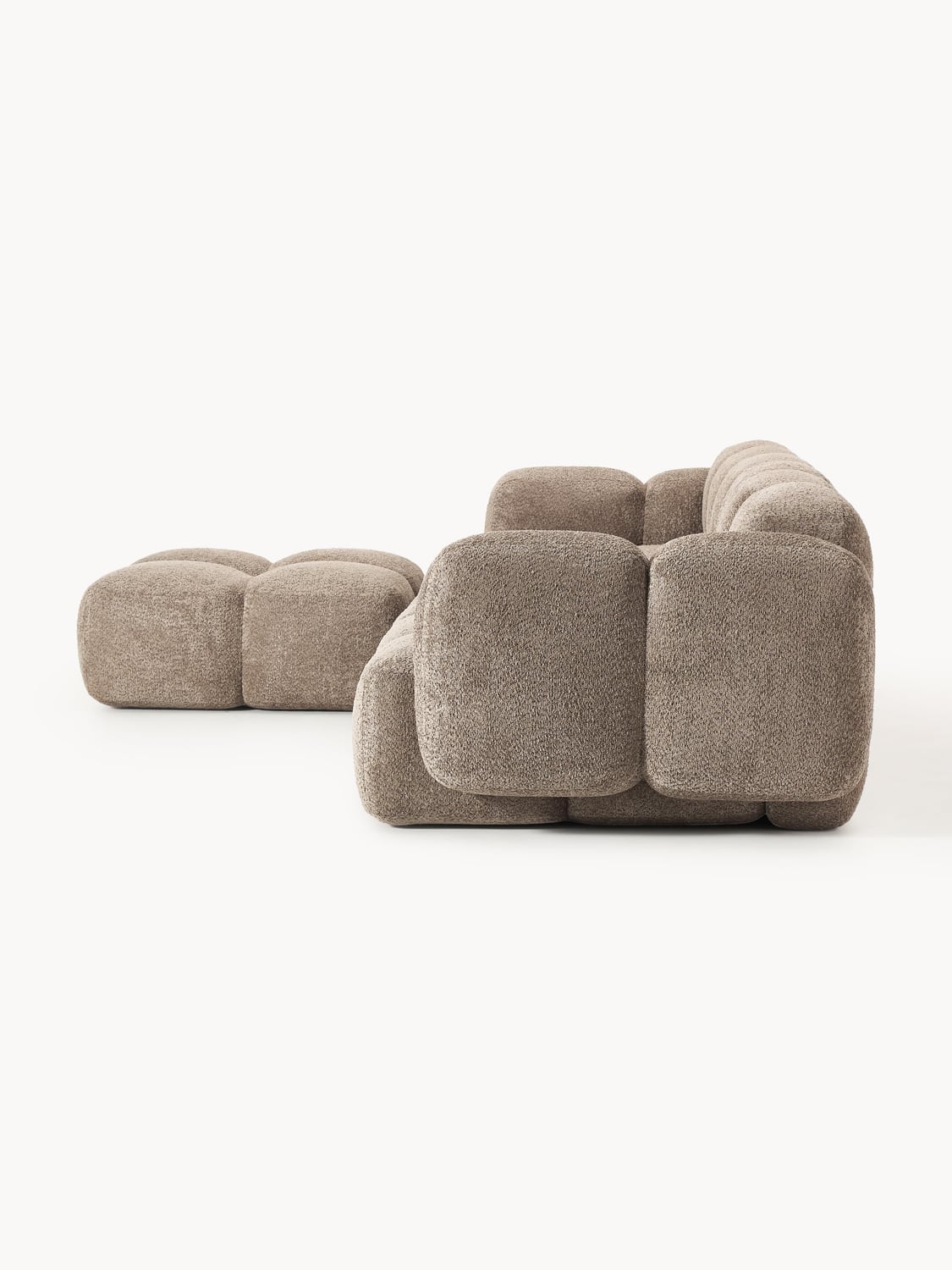 Valbrona Modular Teddy-Bouclé Sofa (4-seater) with Ottoman (left/right)