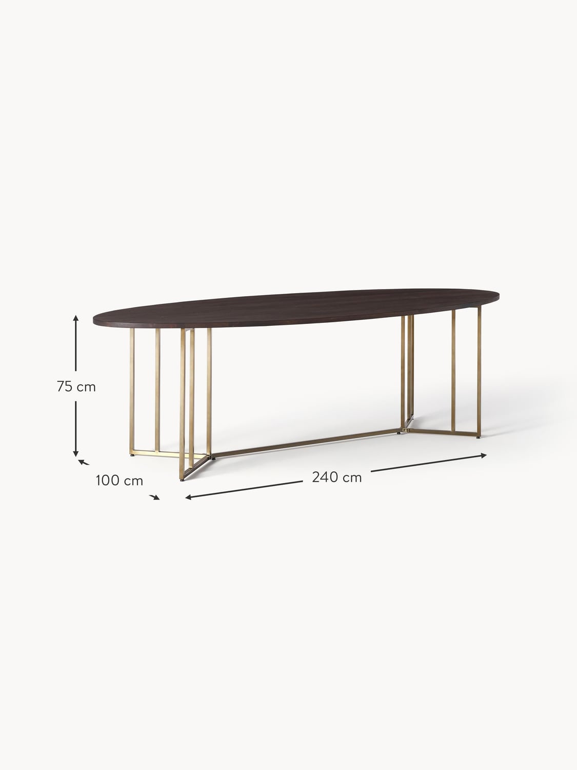 Bulgarograsso Oval Mango Wood Dining Table — available in several sizes