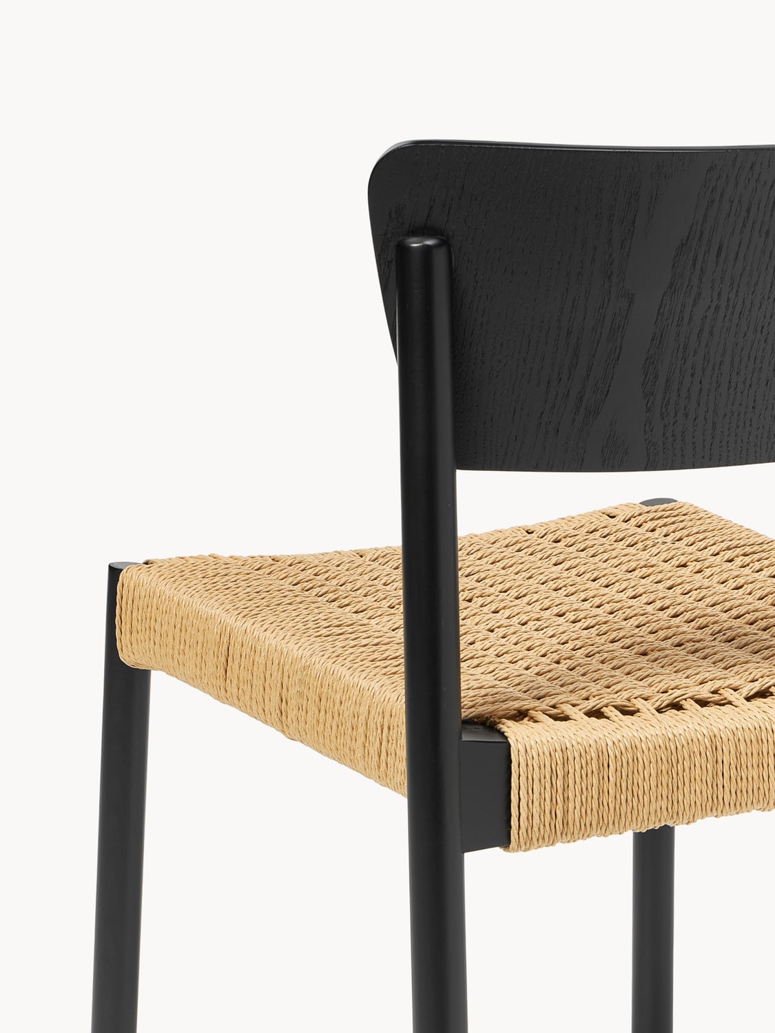 Nobiallo Wooden Dining Chairs with Rattan Seat (set of 2)