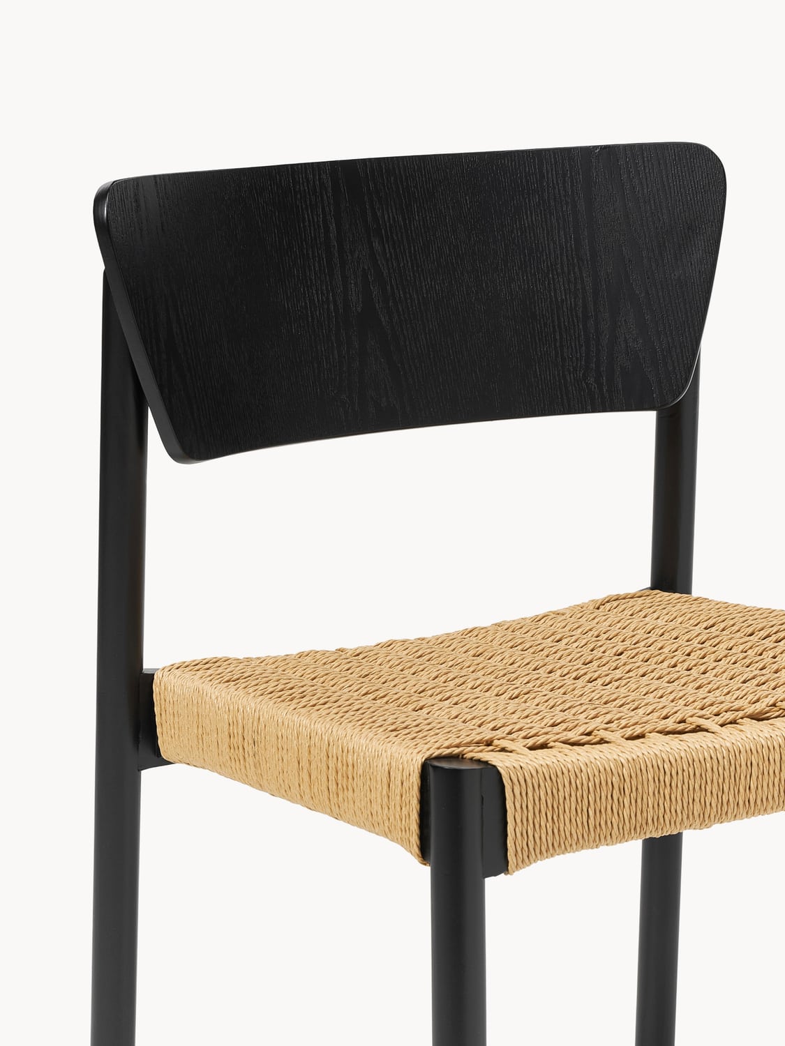 Nobiallo Wooden Dining Chairs with Rattan Seat (set of 2)