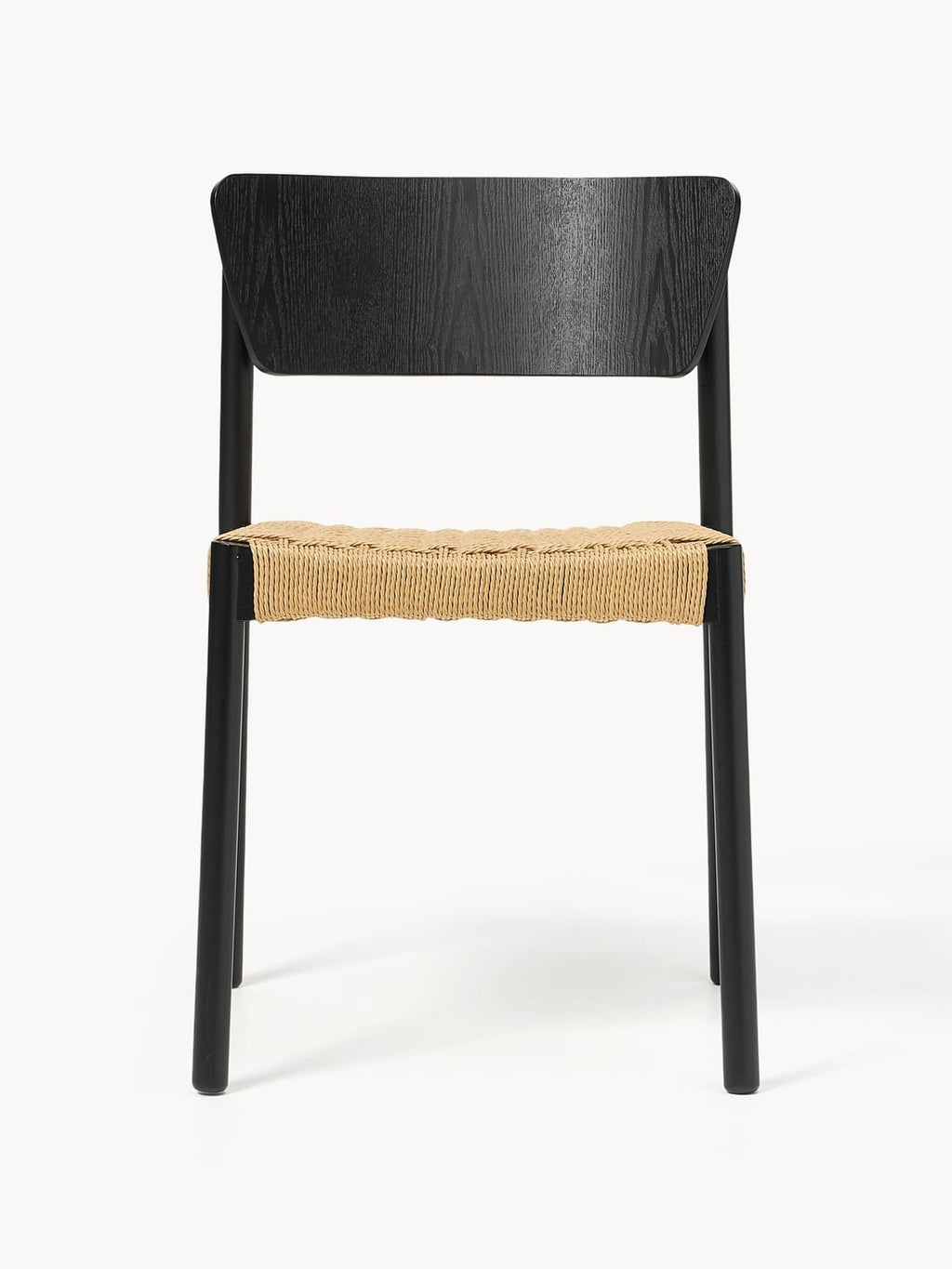 Nobiallo Wooden Dining Chairs with Rattan Seat (set of 2)