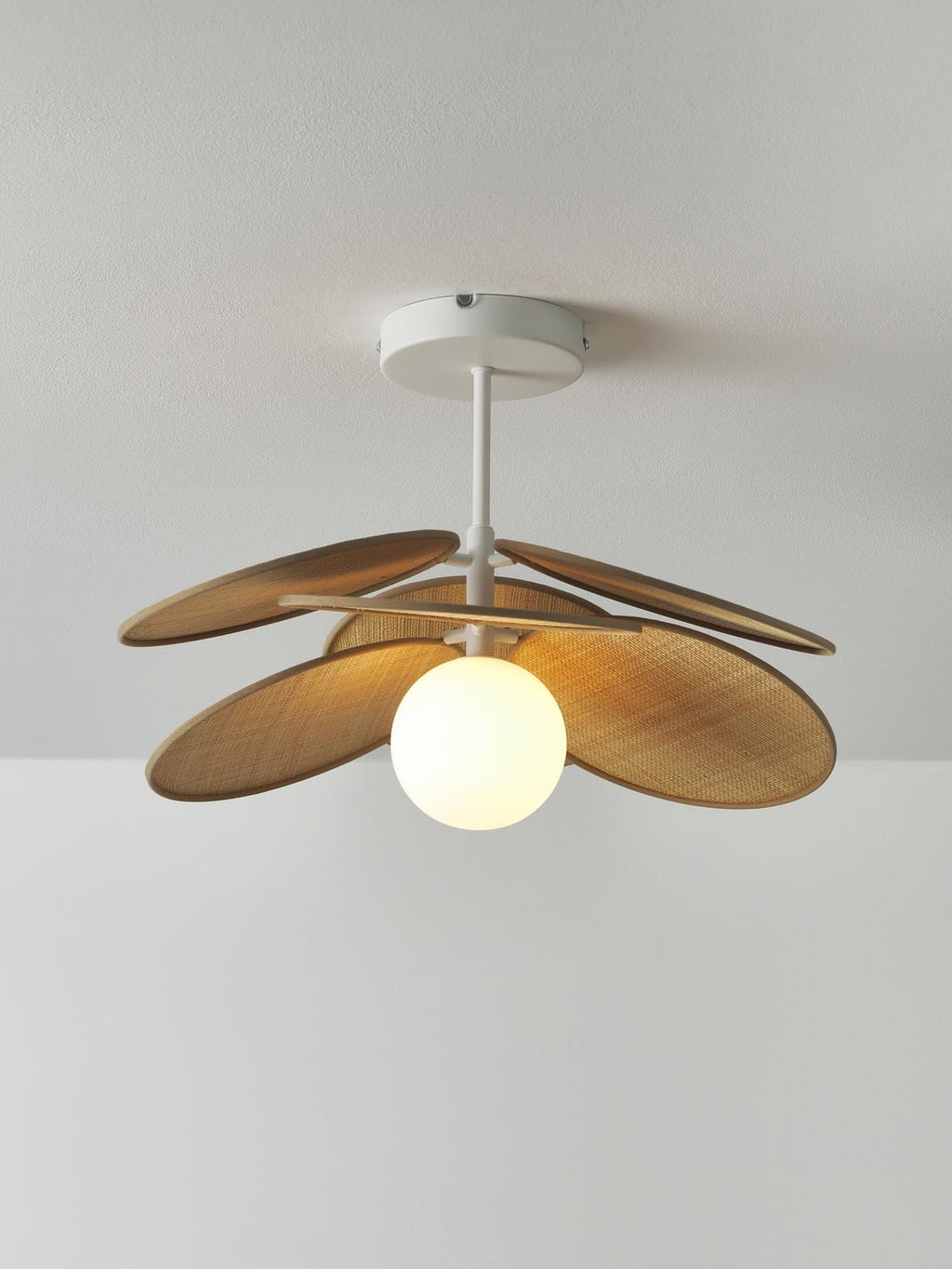 Almenno Ceiling Lamp with Natural Fibre Decor
