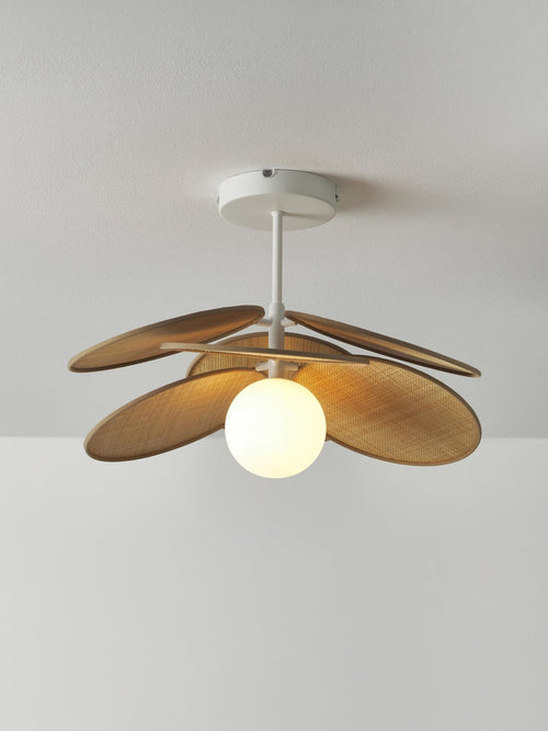 Almenno Ceiling Lamp with Natural Fibre Decor