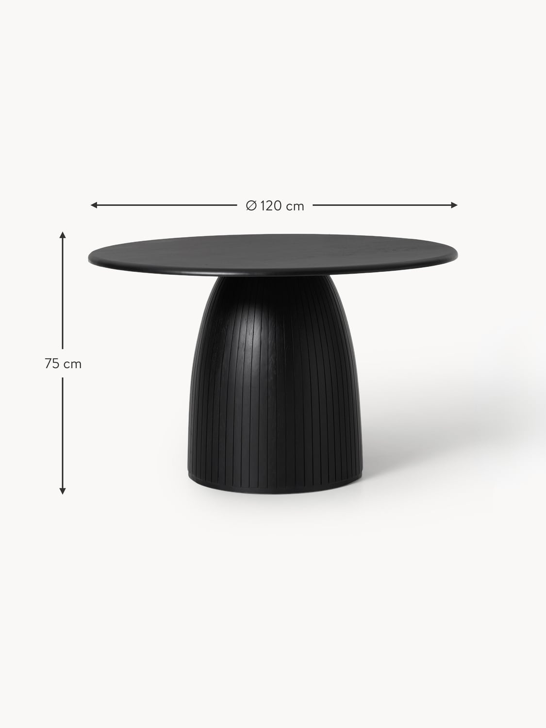Veniano Round Dining Table with Groove Structure — available in several sizes