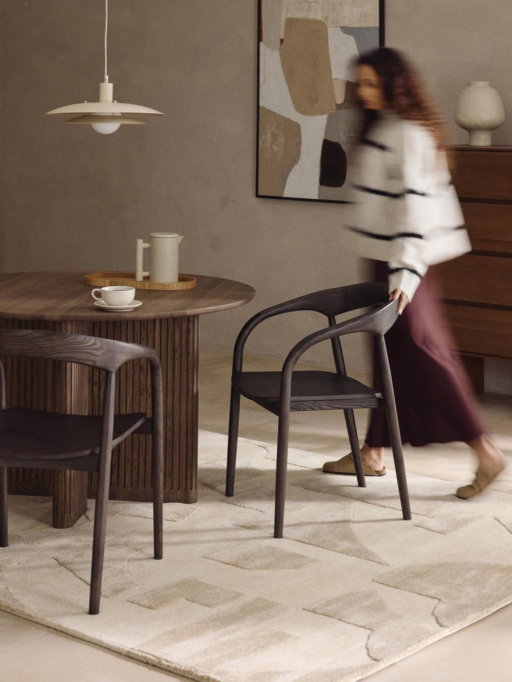 Gera Ash Wood Dining Chair with Armrests