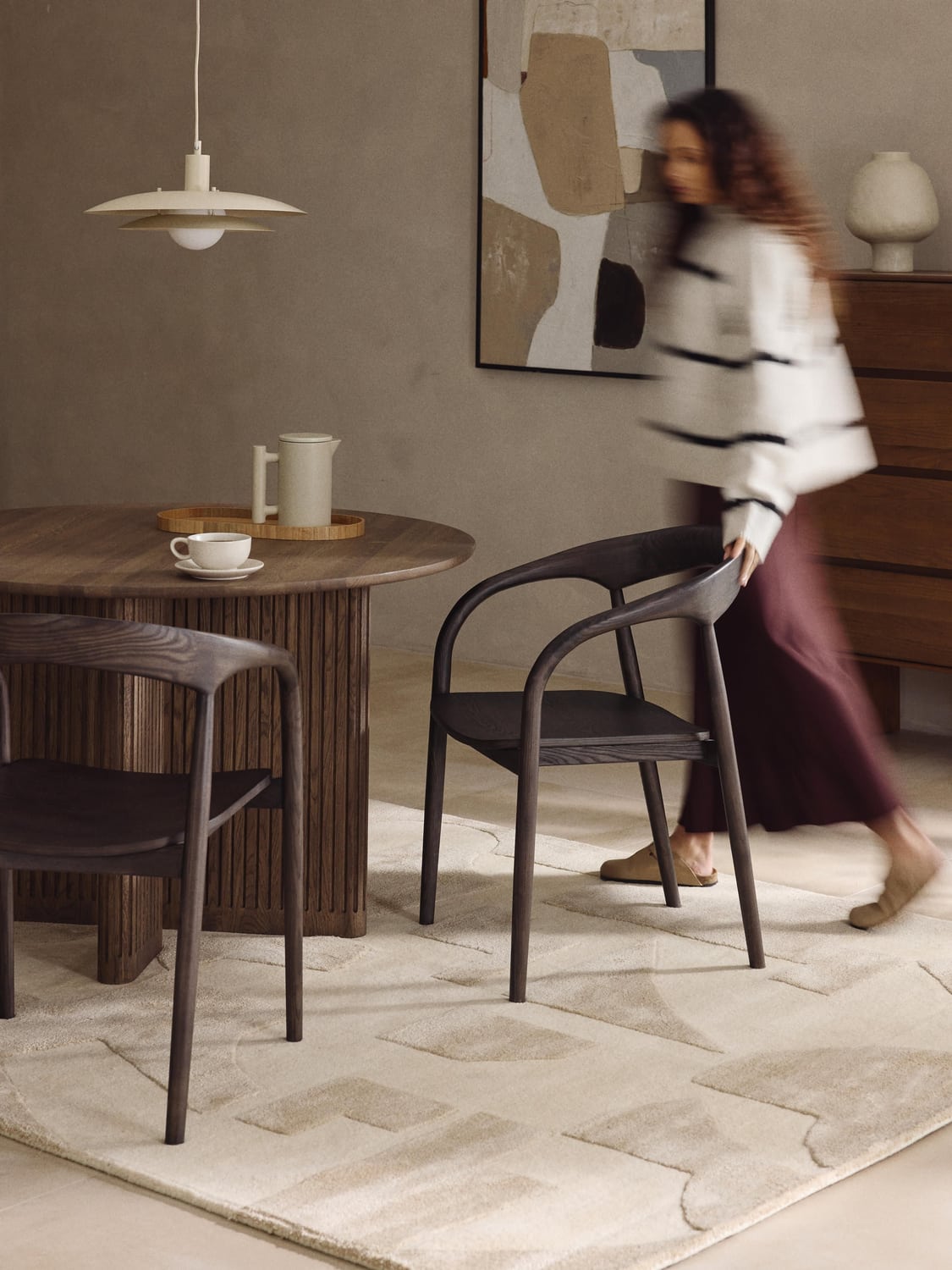 Gera Ash Wood Dining Chair with Armrests