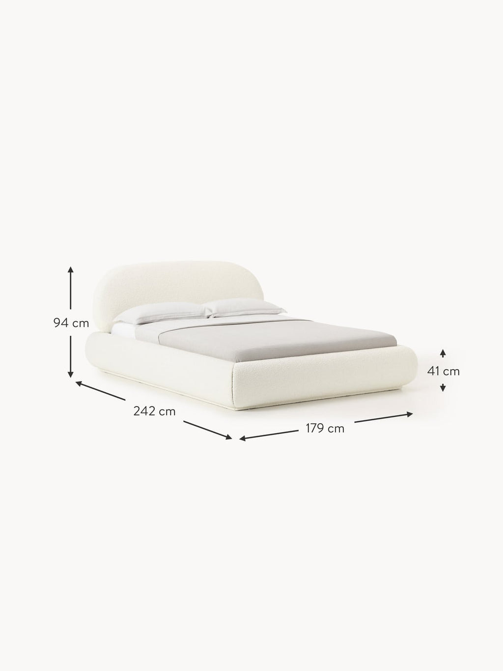 Corvara Upholstered Bouclé Bed with Storage