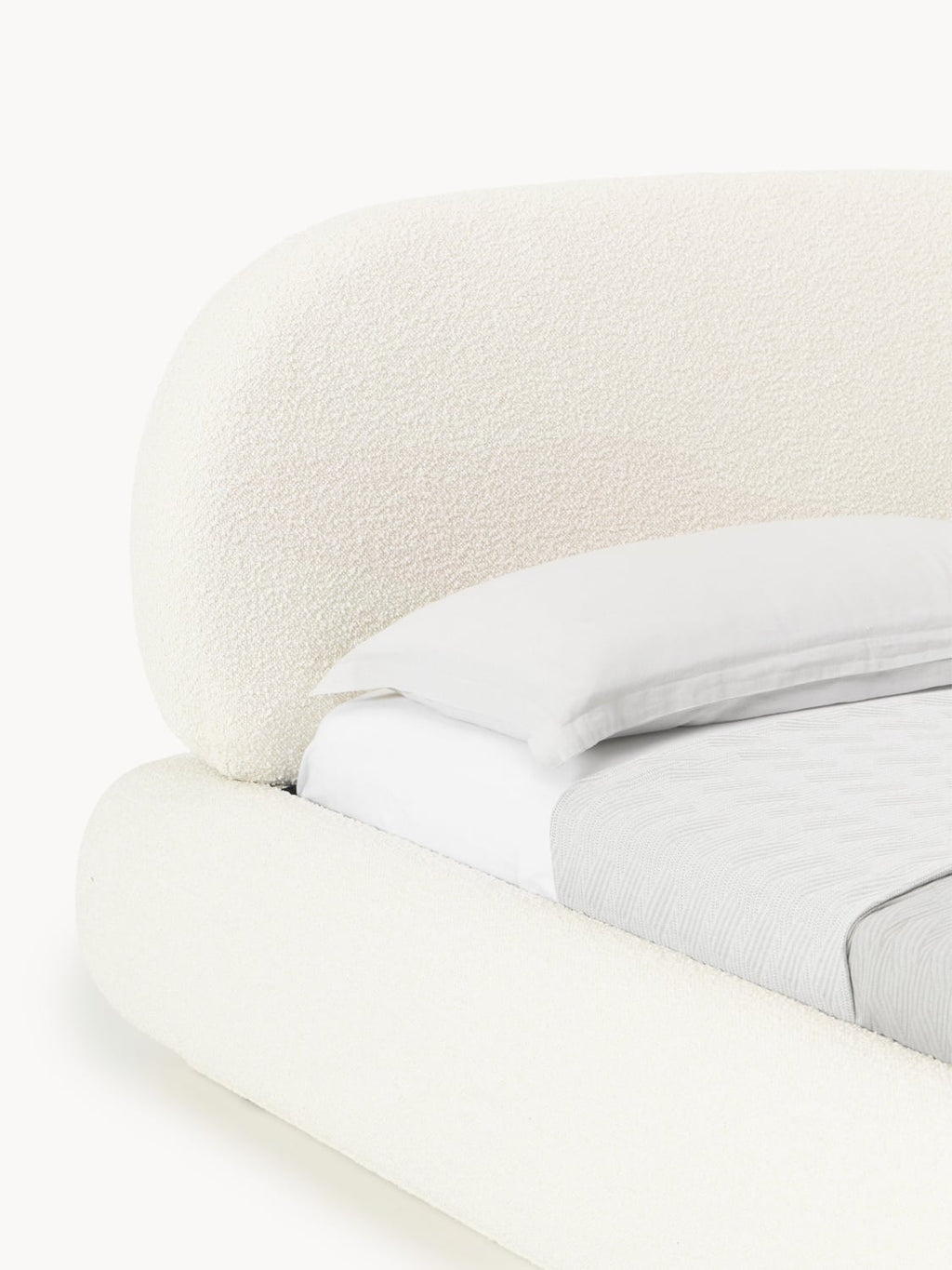 Corvara Upholstered Bouclé Bed with Storage