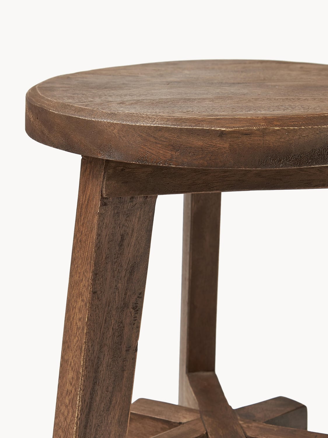 Casnate Acacia Wood Stool