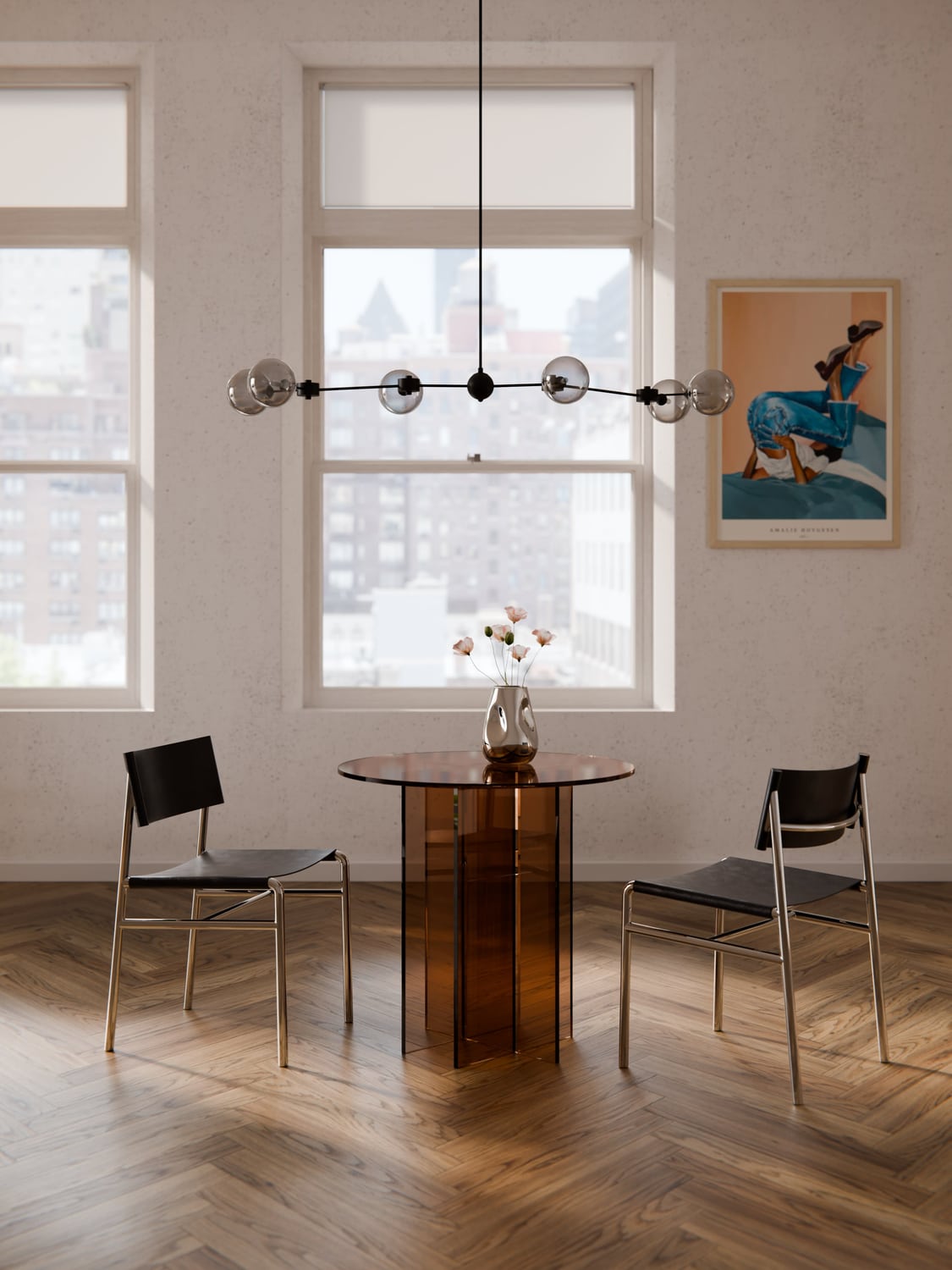 Garzeno Round Glass Dining Table — available in several sizes