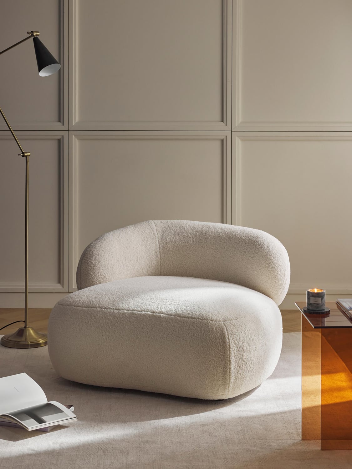 Corvara Teddy Fur Lounge Chair