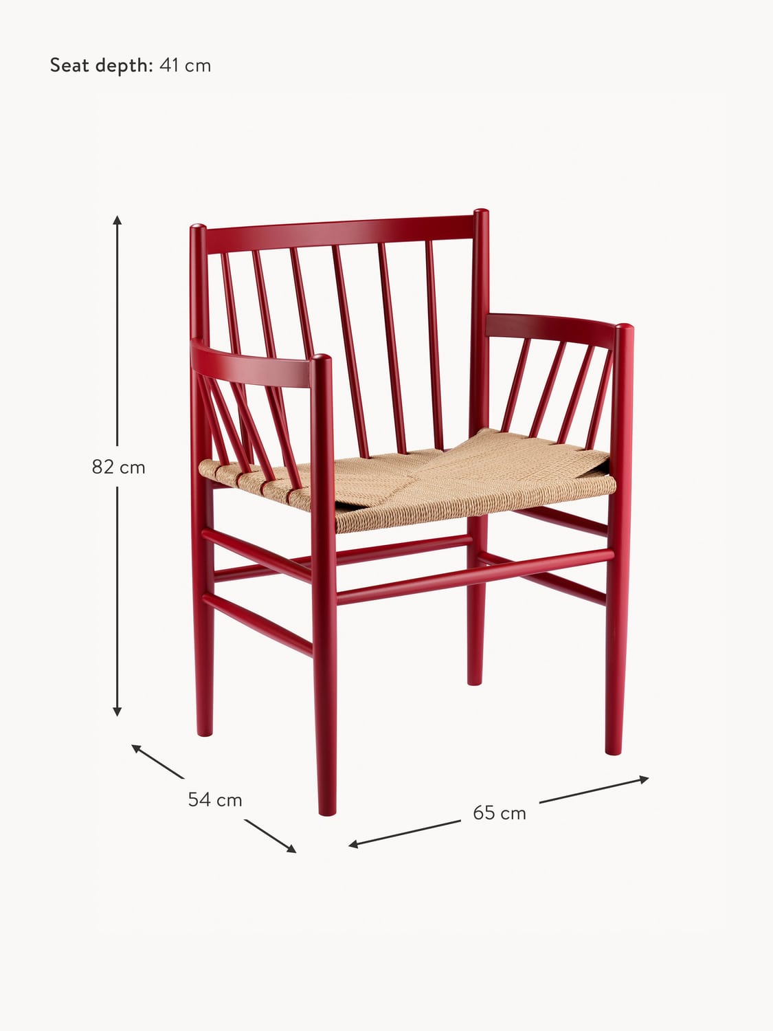 Albogasio Beech Wood Dining Chair J81 with Armrests