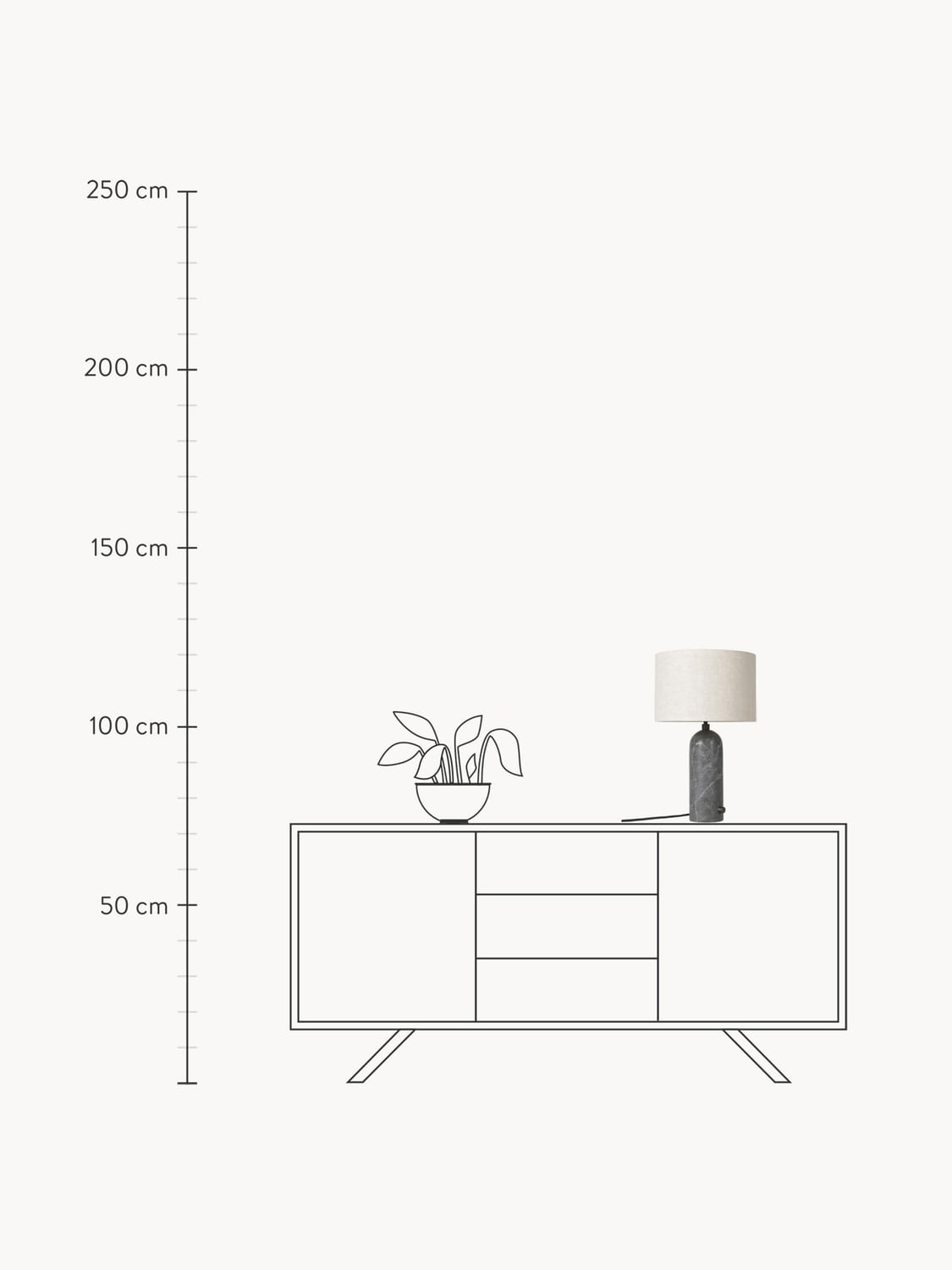 Tavernerio Large Dimmable Table Lamp with Marble Base