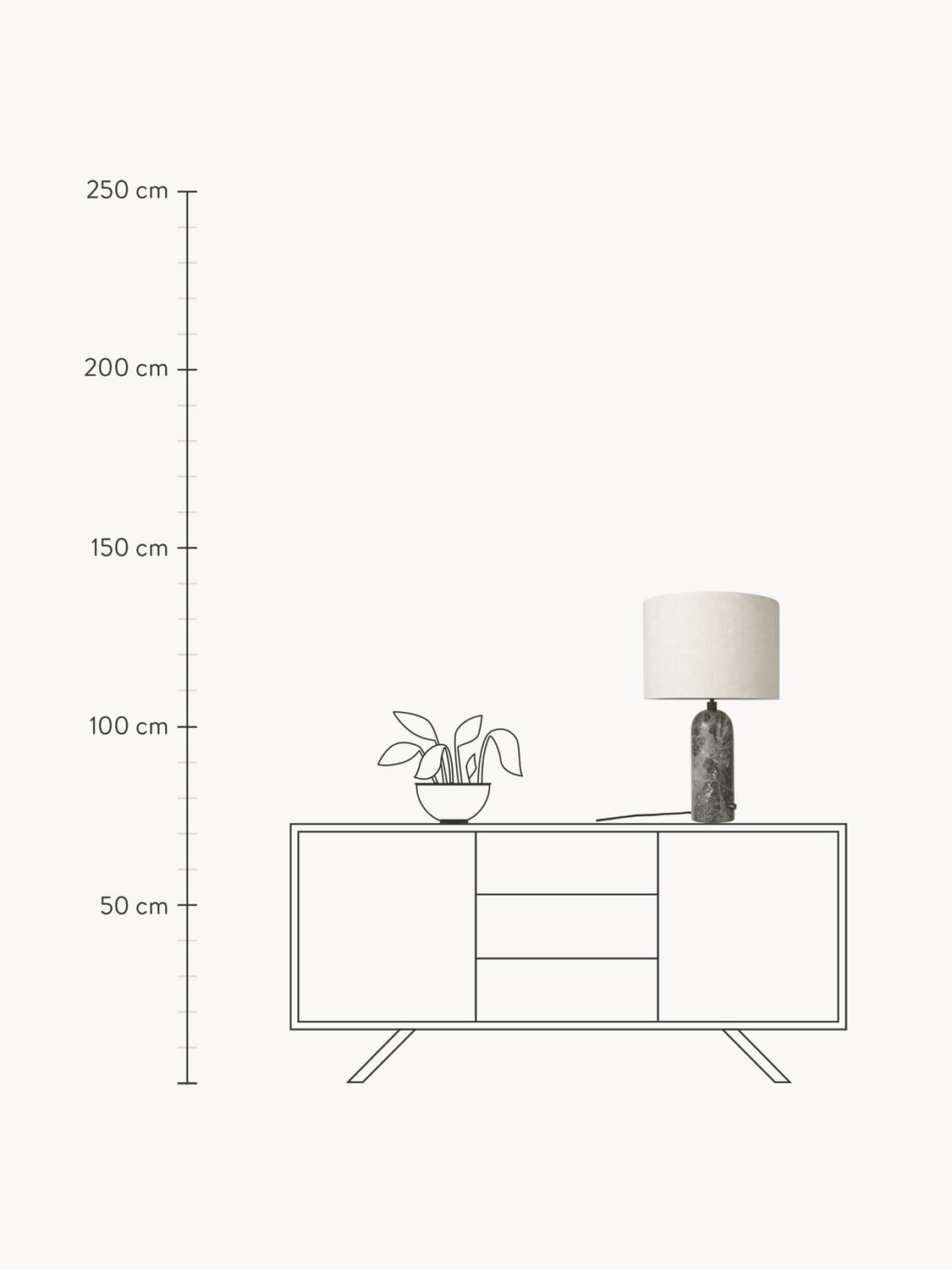 Tavernerio Large Dimmable Table Lamp with Marble Base
