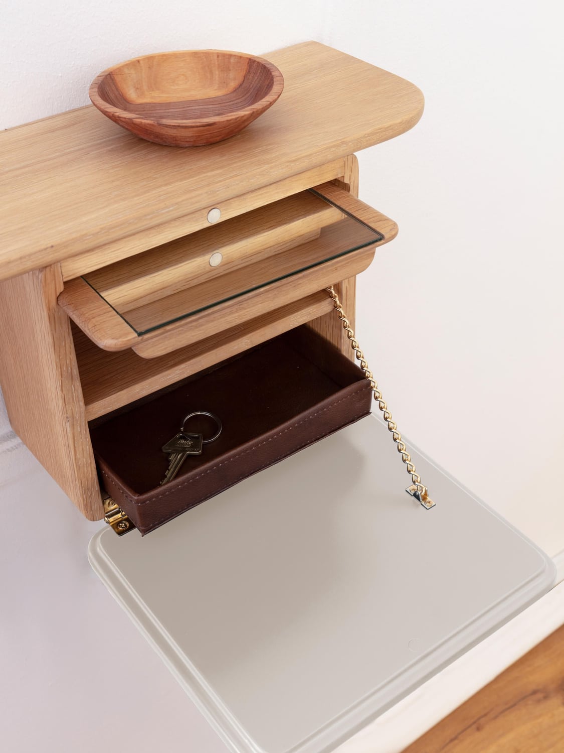 Rovellasca Wall Mirror One More with Wooden Shelf