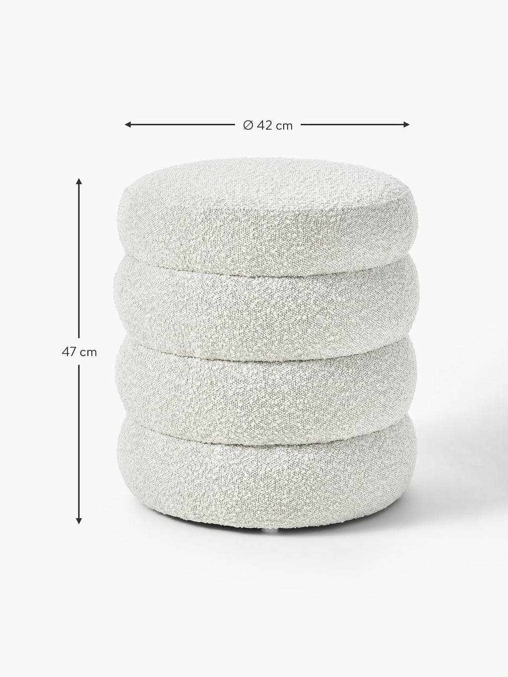 Alserio Bouclé Upholstered Stool