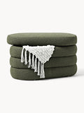 Alserio Small Bouclé Upholstered Bench with Storage Space