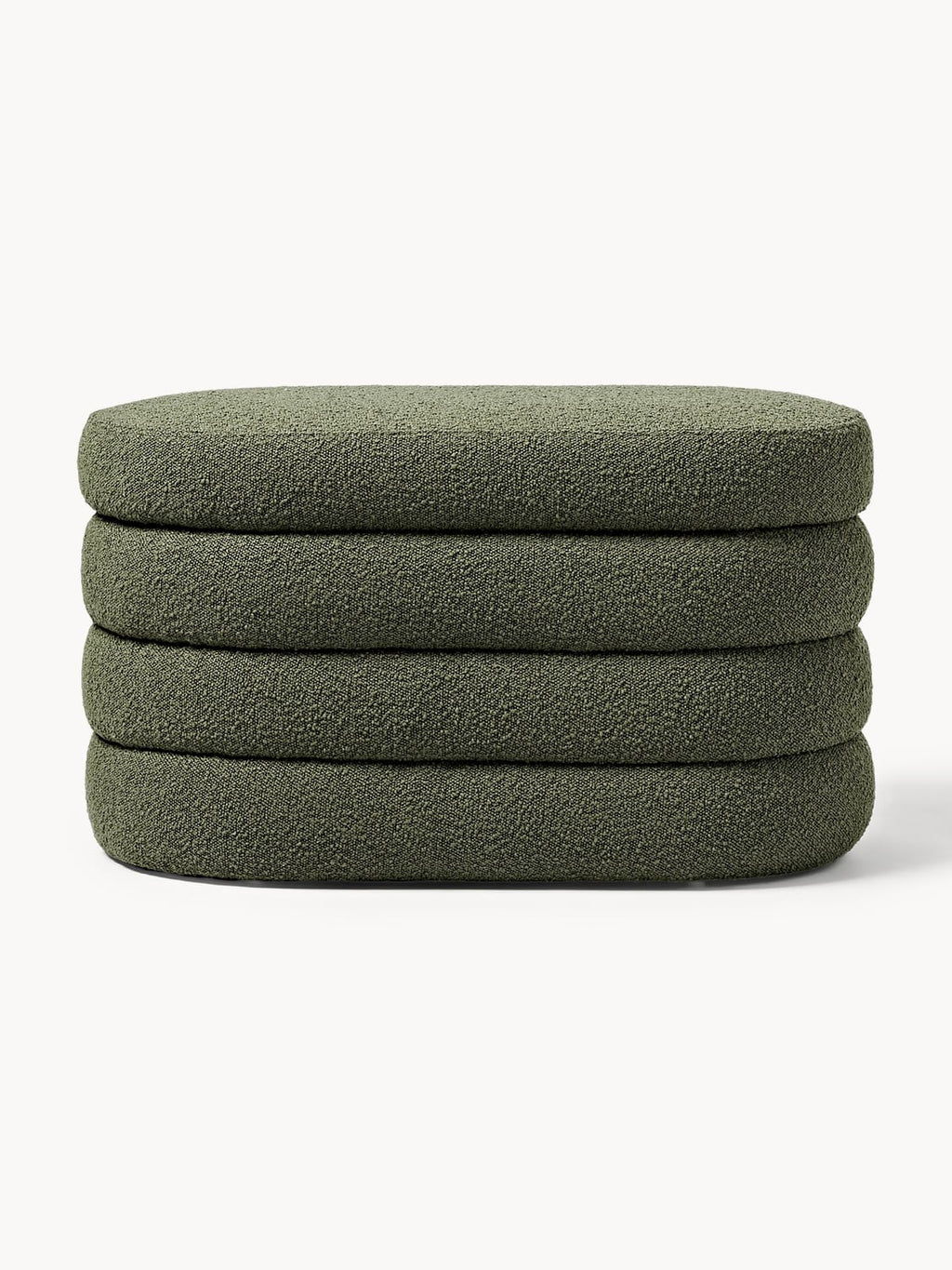 Alserio Small Bouclé Upholstered Bench with Storage Space