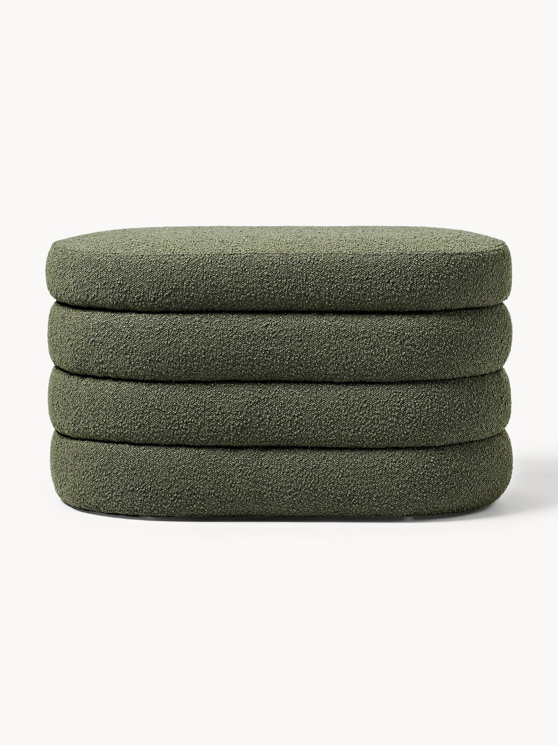 Alserio Small Bouclé Upholstered Bench with Storage Space