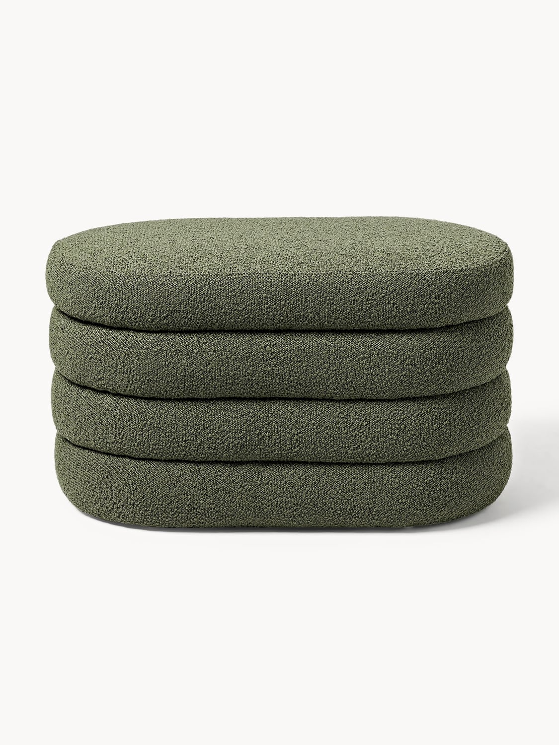 Alserio Small Bouclé Upholstered Bench with Storage Space