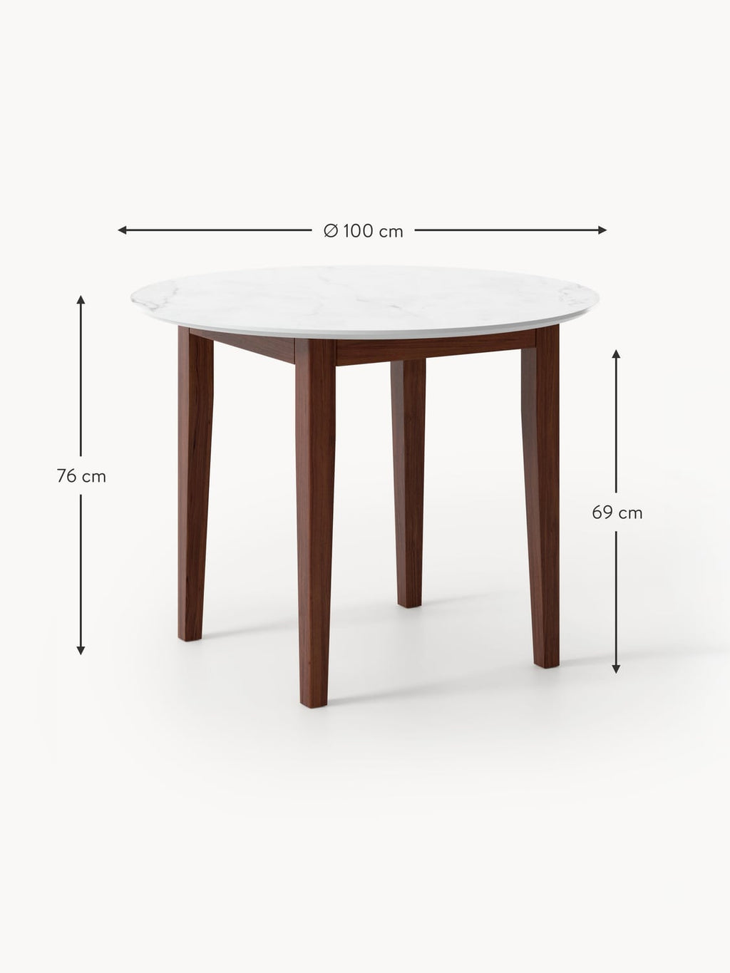 Veleso Round Marble Effect Dining Table — available in several sizes