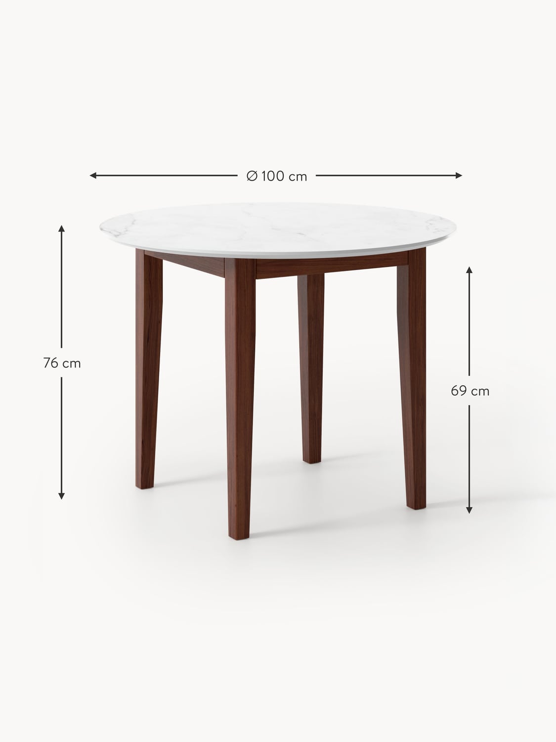 Veleso Round Marble Effect Dining Table — available in several sizes