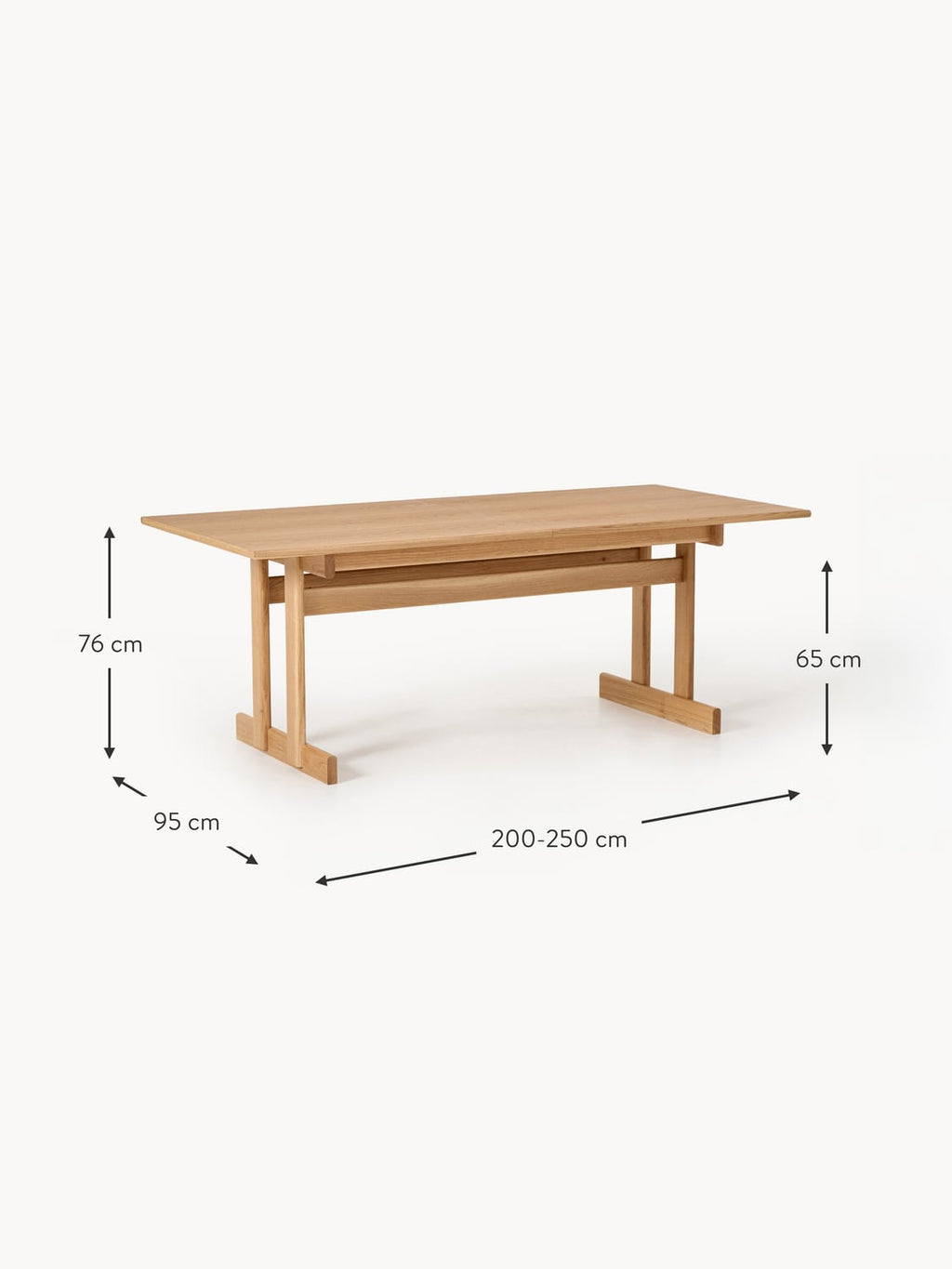 Arliano Extendable Oak Wood Dining Table — available in several sizes