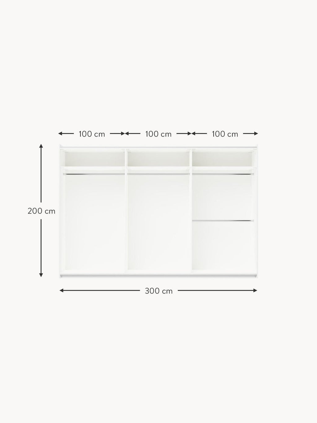 Novedrate Modular Sliding Door Wardrobe, 300 cm Wide — available in several sizes
