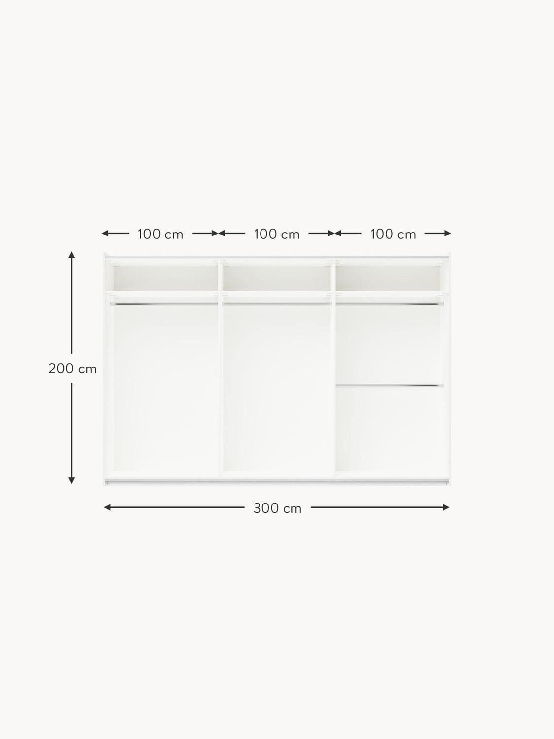 Novedrate Modular Sliding Door Wardrobe, 300 cm Wide — available in several sizes