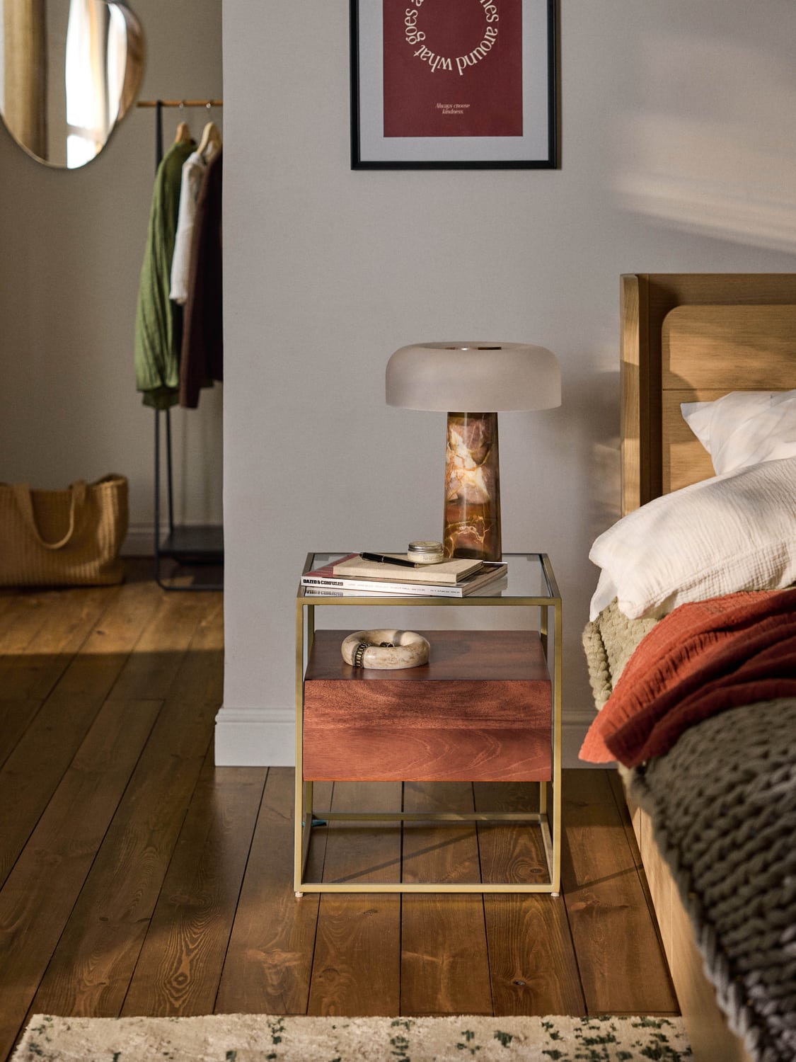 Anzano Bedside Table with Drawer