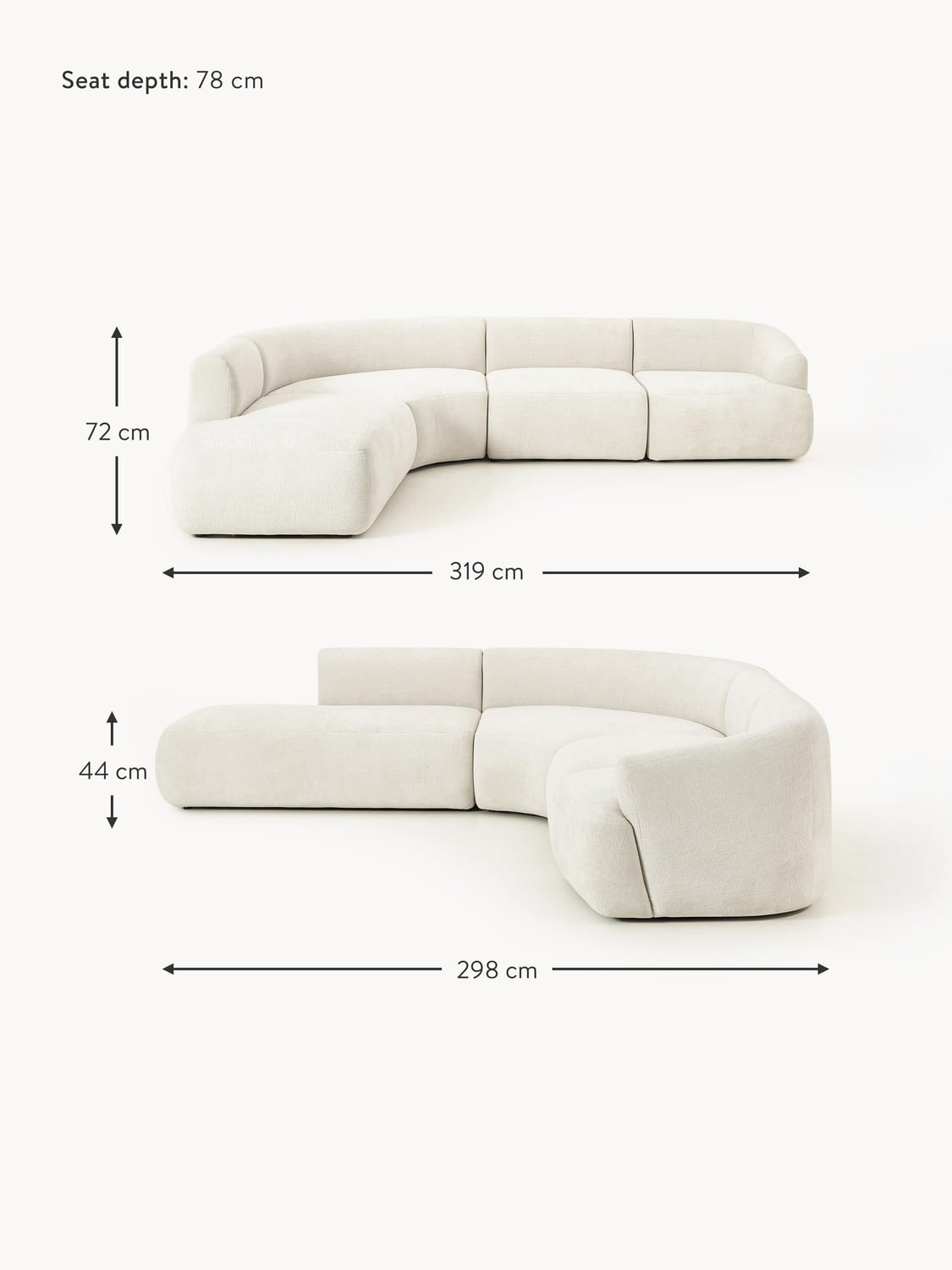 Lavena Modular Corner Sofa (4-seater)